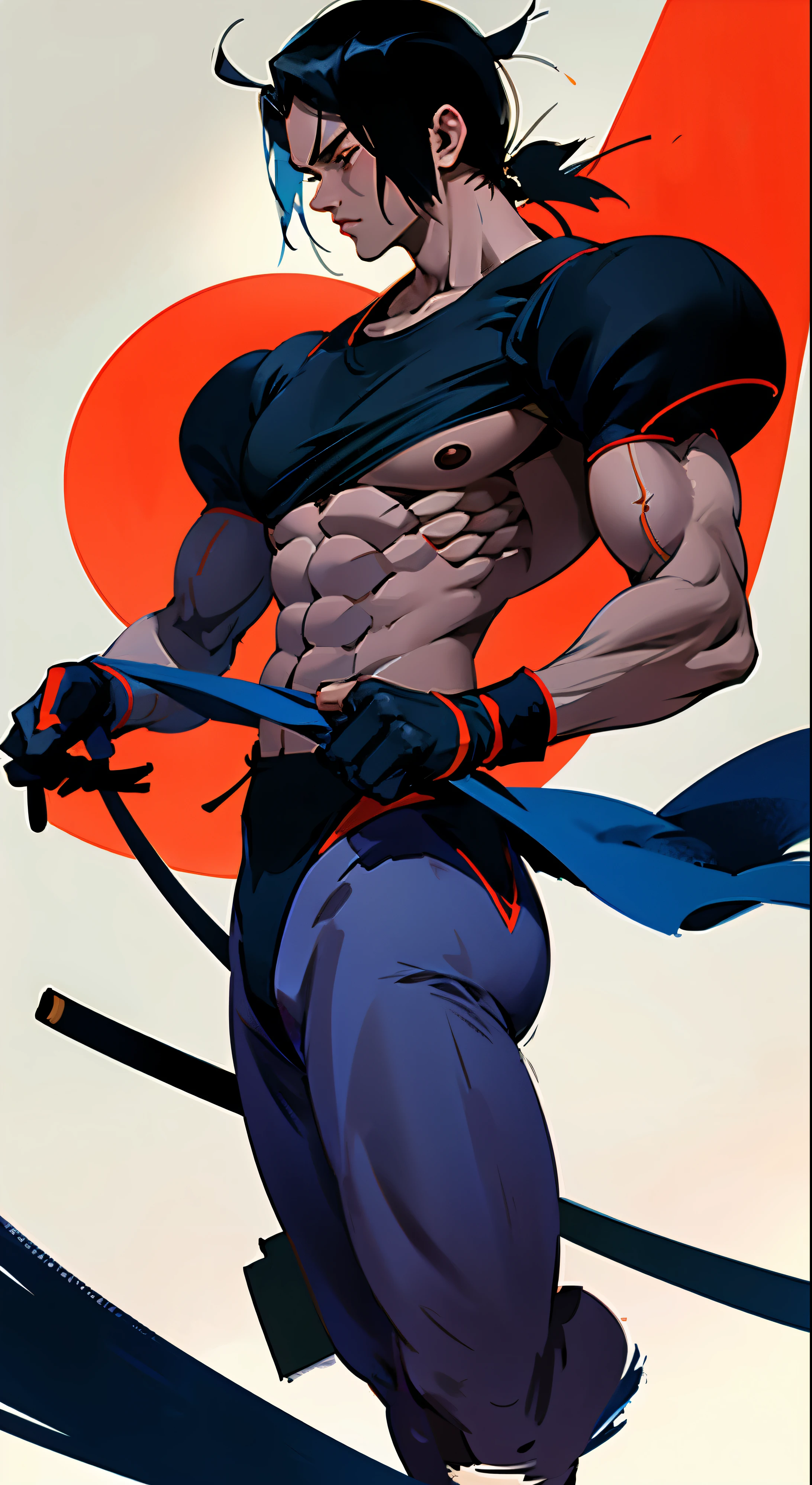 (masterpiece, best quality,absurdres ), 1man, muscular, detailed eyes, fighting, full body, (flat color:1.3),illustration,<lora:add_detail:0.6>