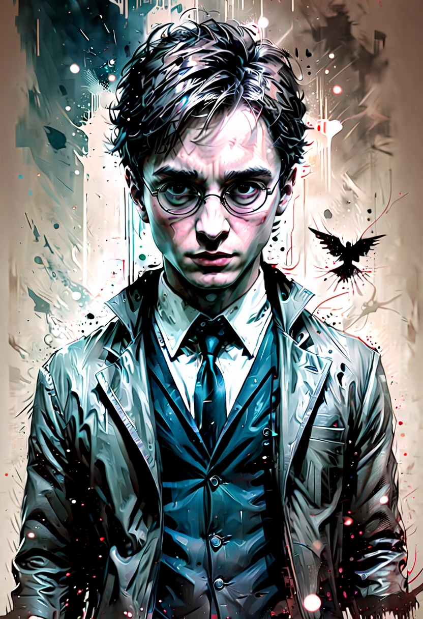Ink Style Figure from "Harry Potter", by Russ Mills, (best quality, masterpiece, Representative work, official art, Professional, Ultra high detail, 8k:1.3)
