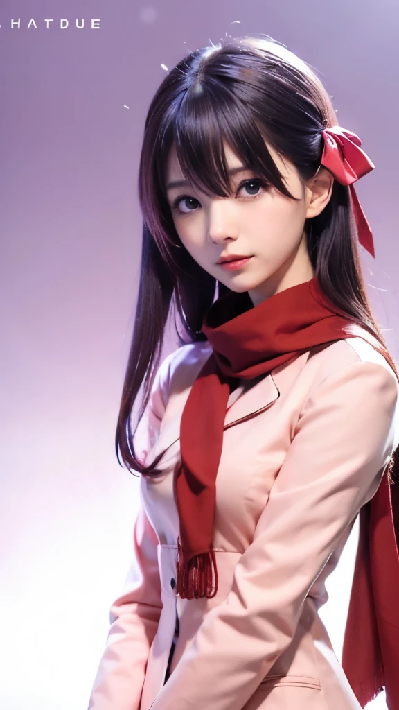 anime characters in a pink coat and red scarf standing next to each other, misato katsuragi, close up iwakura lain, anime style like fate/stay night, anime visual of a cute girl, iwakura lain, anime moe artstyle, gapmoe yandere, hinata hyuga, by Jin Homura