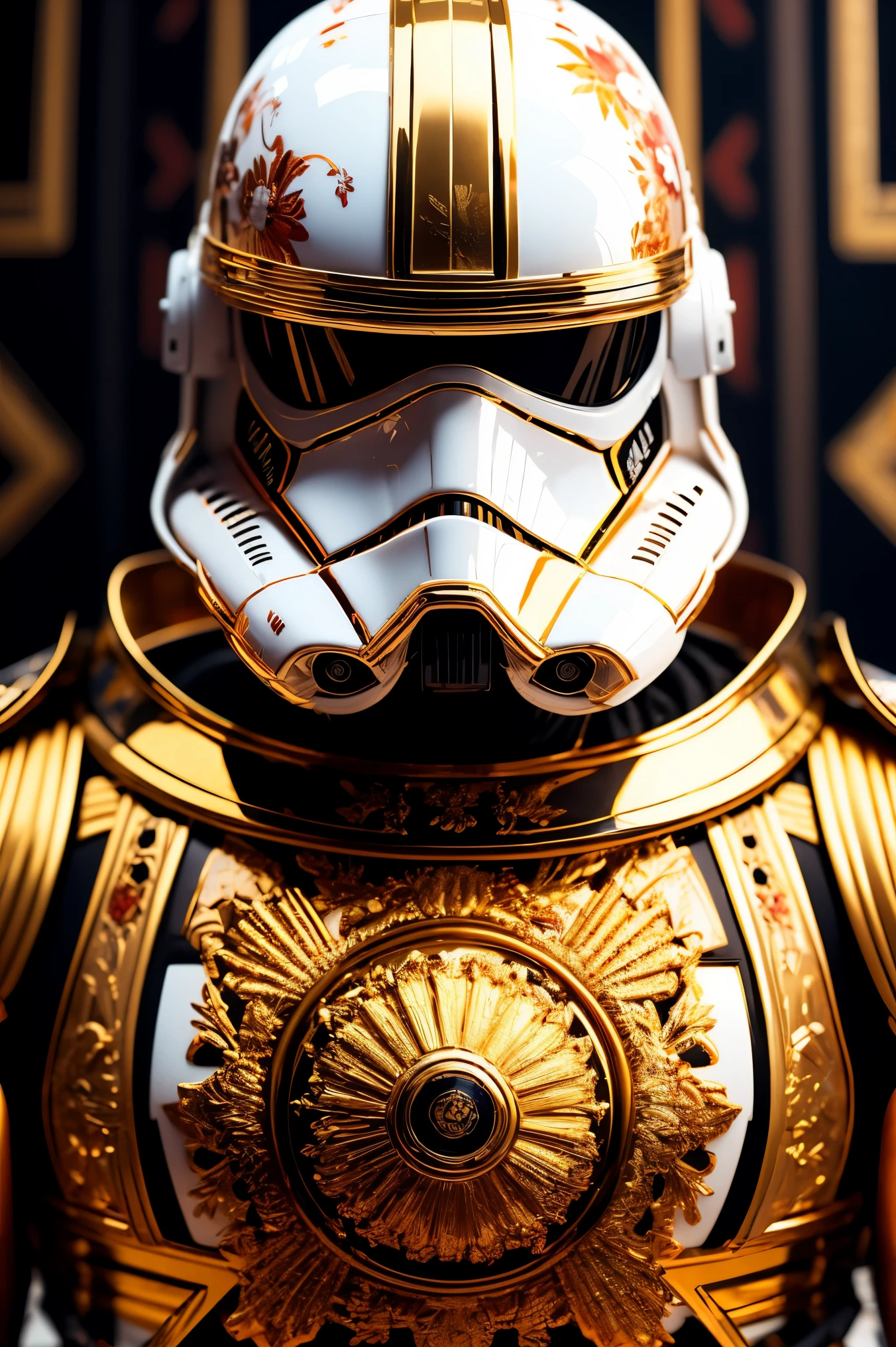 Imagine the stormtrooper GUNDAM in the style of Ultra HD animation (roman face plate)