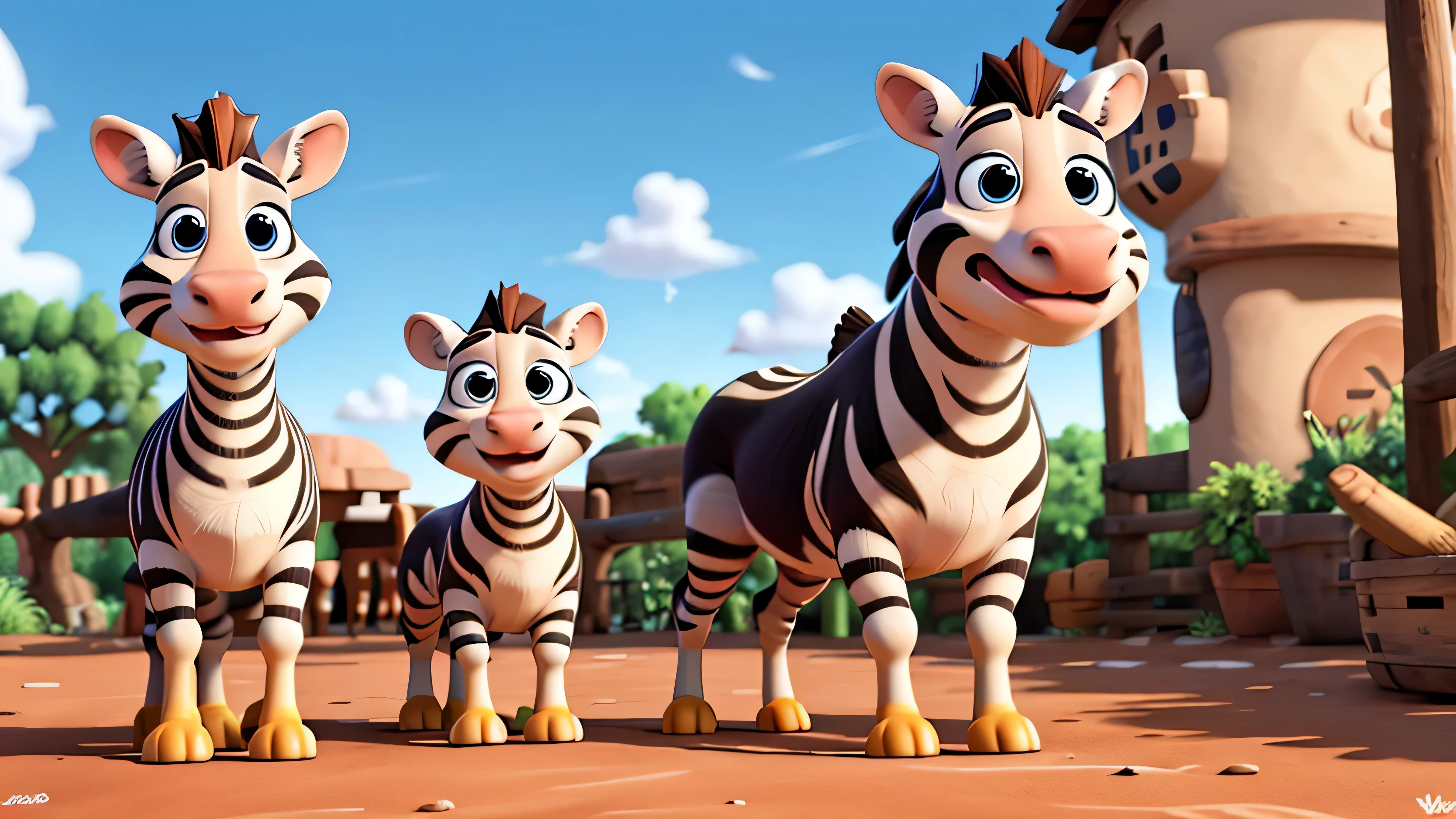 zebra, disneypixar, muito realista, estilo de desenho animado, 4k