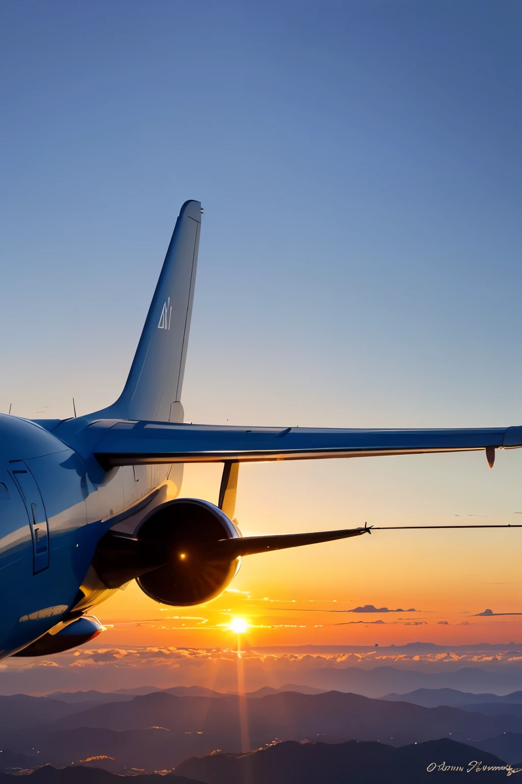 sky, plane, por do sol