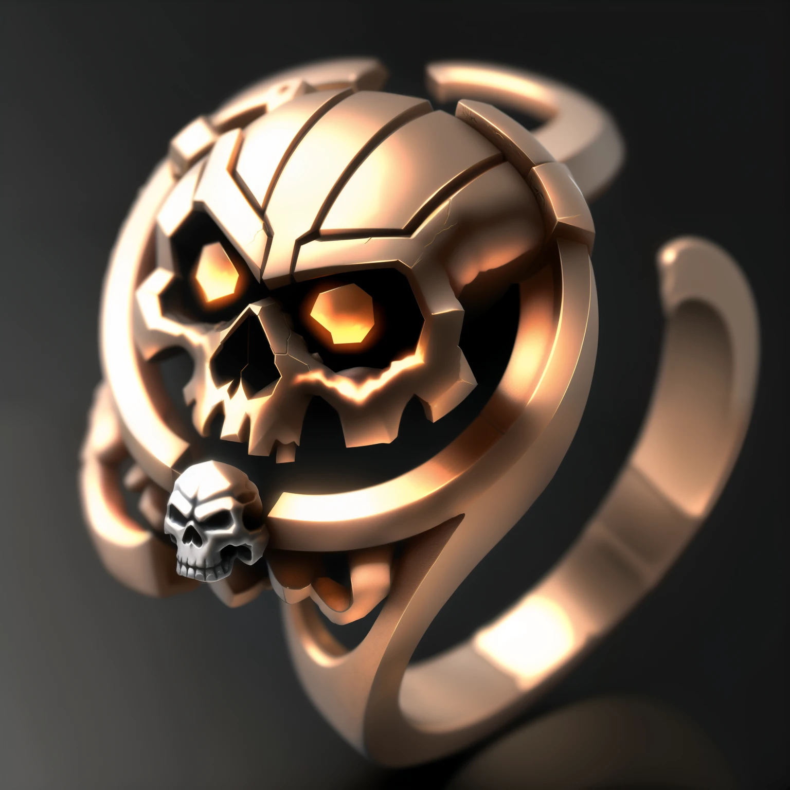 high quality, game icon item, heavy iron ring, ring with skull shape emblem, dark power emanating, finger ring, 
