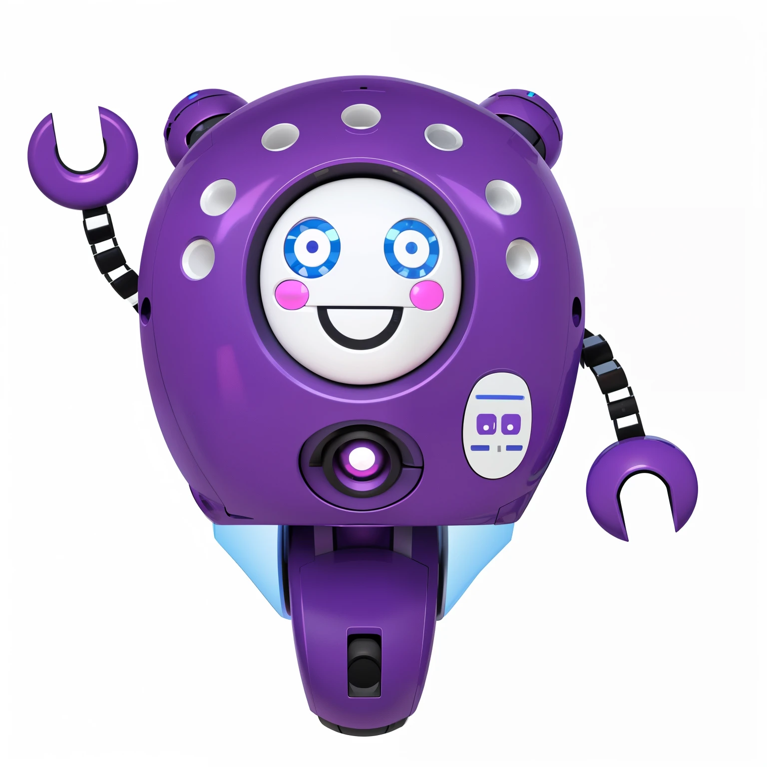 3d cartoon, purple robot smiling with a wrench in its hand, cute robot, happy robot, super cute robot face, adorable friendly robot, cute elaborate epic robot, friendly robot, round robot, a robot, cute humanoid robot, robot icon, robot design, very cute robot zen, humanoide robot, robot with human face, tintoy characterdesign robot