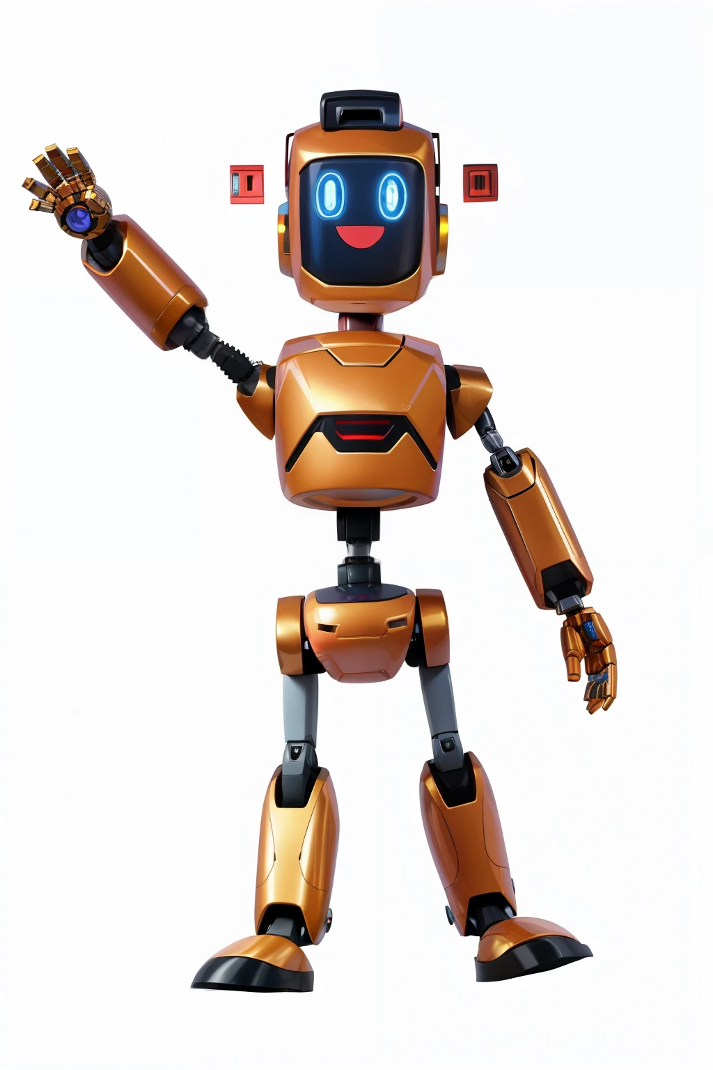 3d cartoon, cartoon robot smiling with arms outstretched and legs raised, cute happy robot, friendly robot, friendly humanoid cyber robot, friendly humanoid robot, happy robot, cute humanoid robot, tintoy characterdesign robot, cute robot, adorable friendly robot, cute elaborate epic robot, a robot, humanoid character, beautiful robot character design, mechanical robot body, robot icon, posing robotically