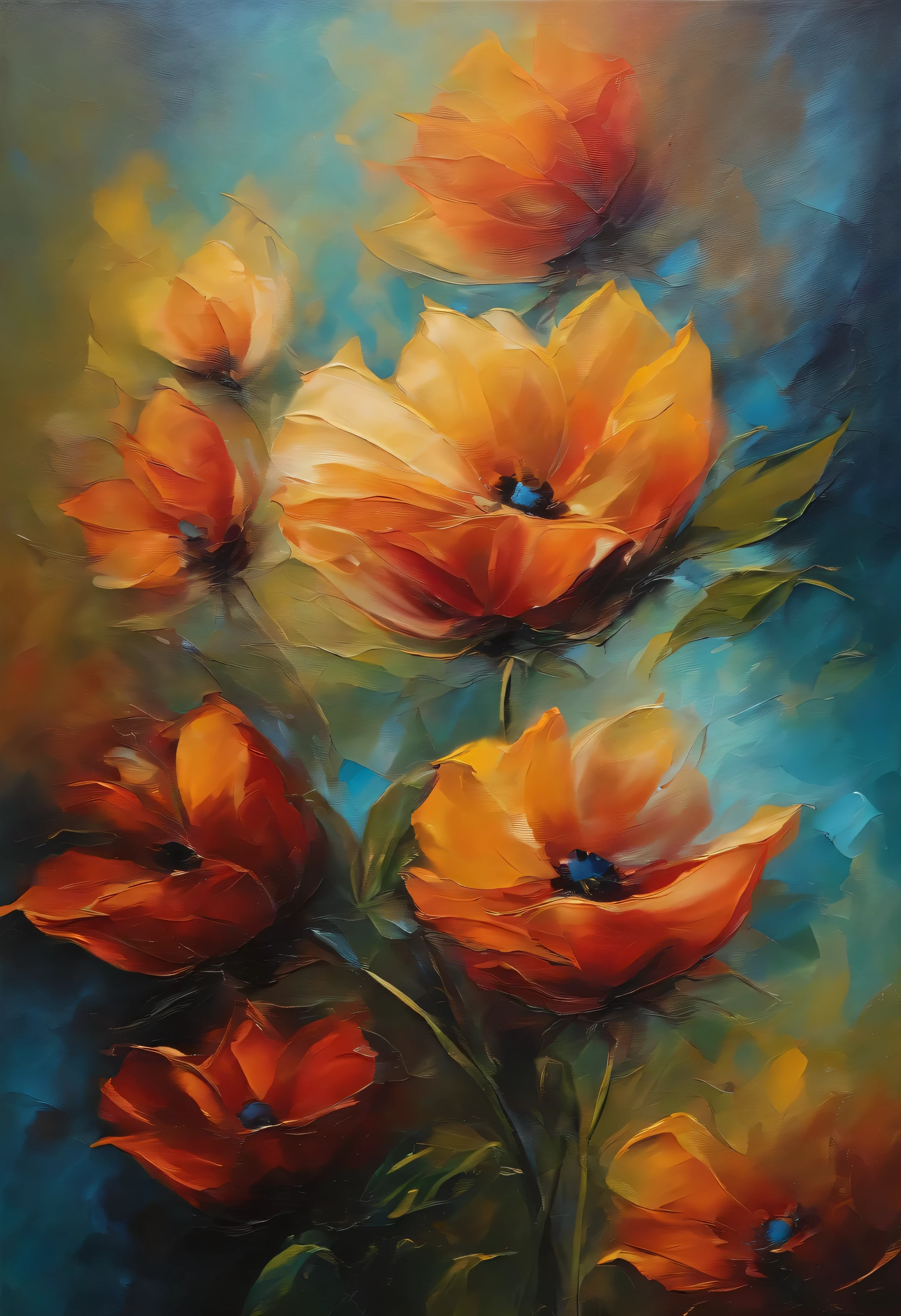 oilPintura flower, Cores lindas, oilPintura texture, abstrato, Pintura, abstrato Pintura, o8, afiado