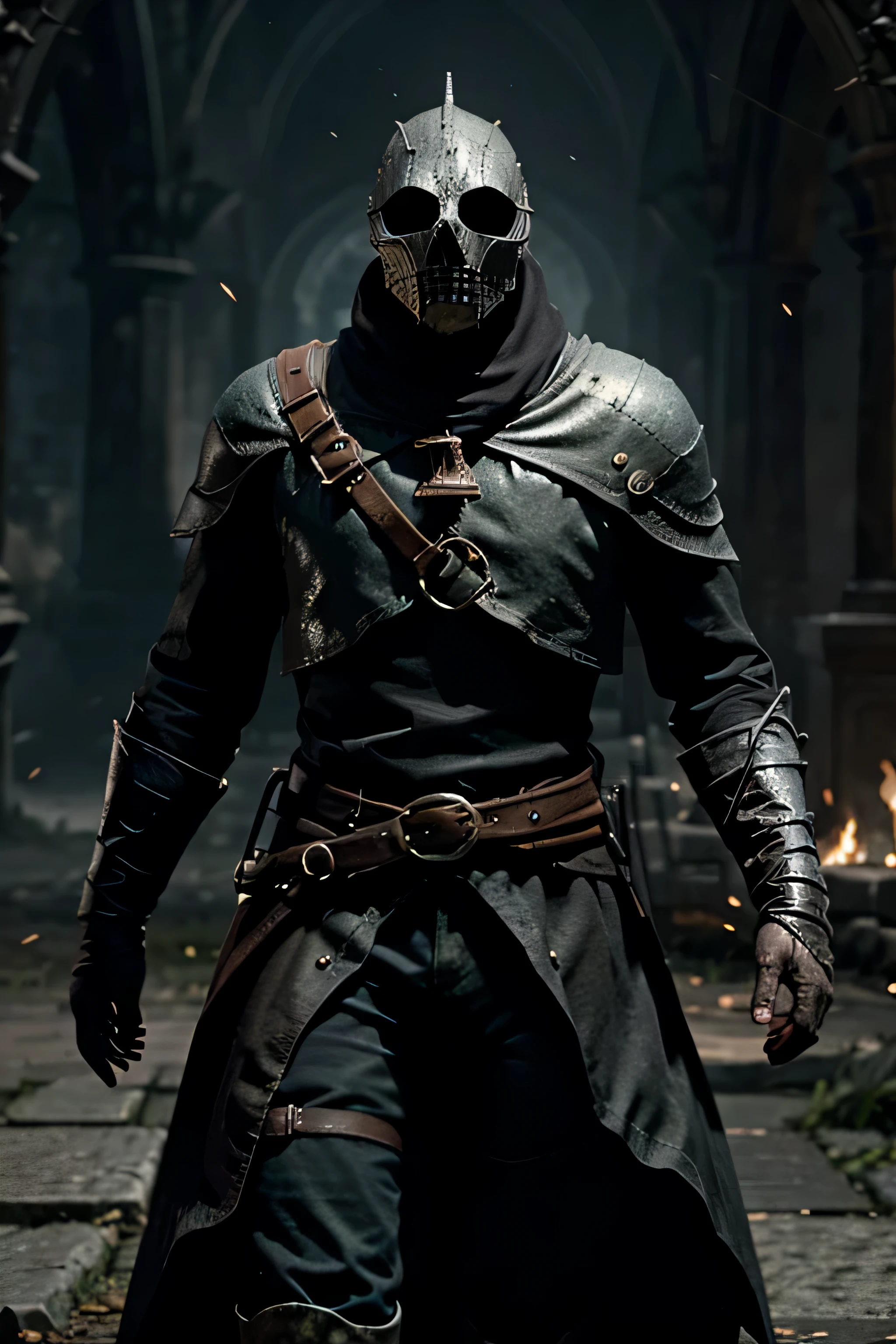 personagem ultra-realista estilo dark souls