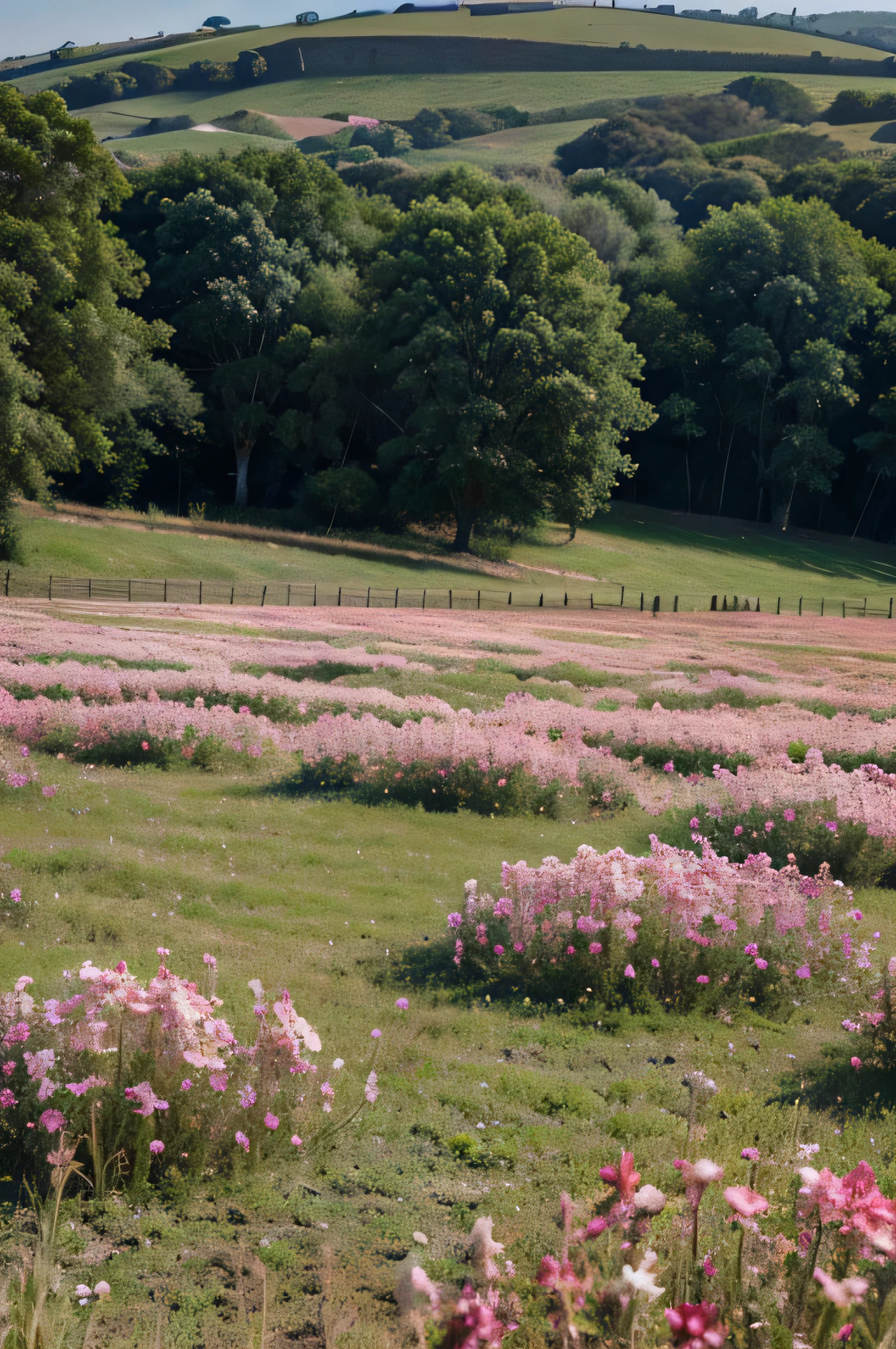 paisagens rosa flores natureza campo