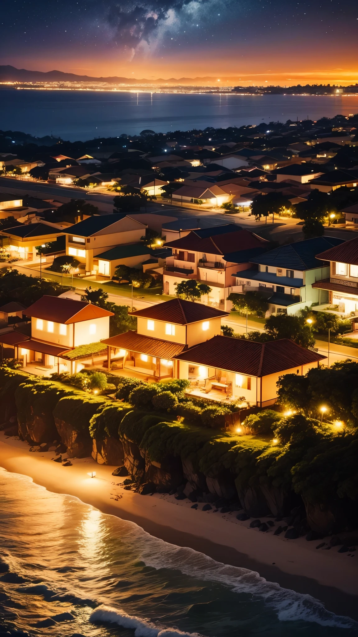 fantasia, paisagem natal, noite