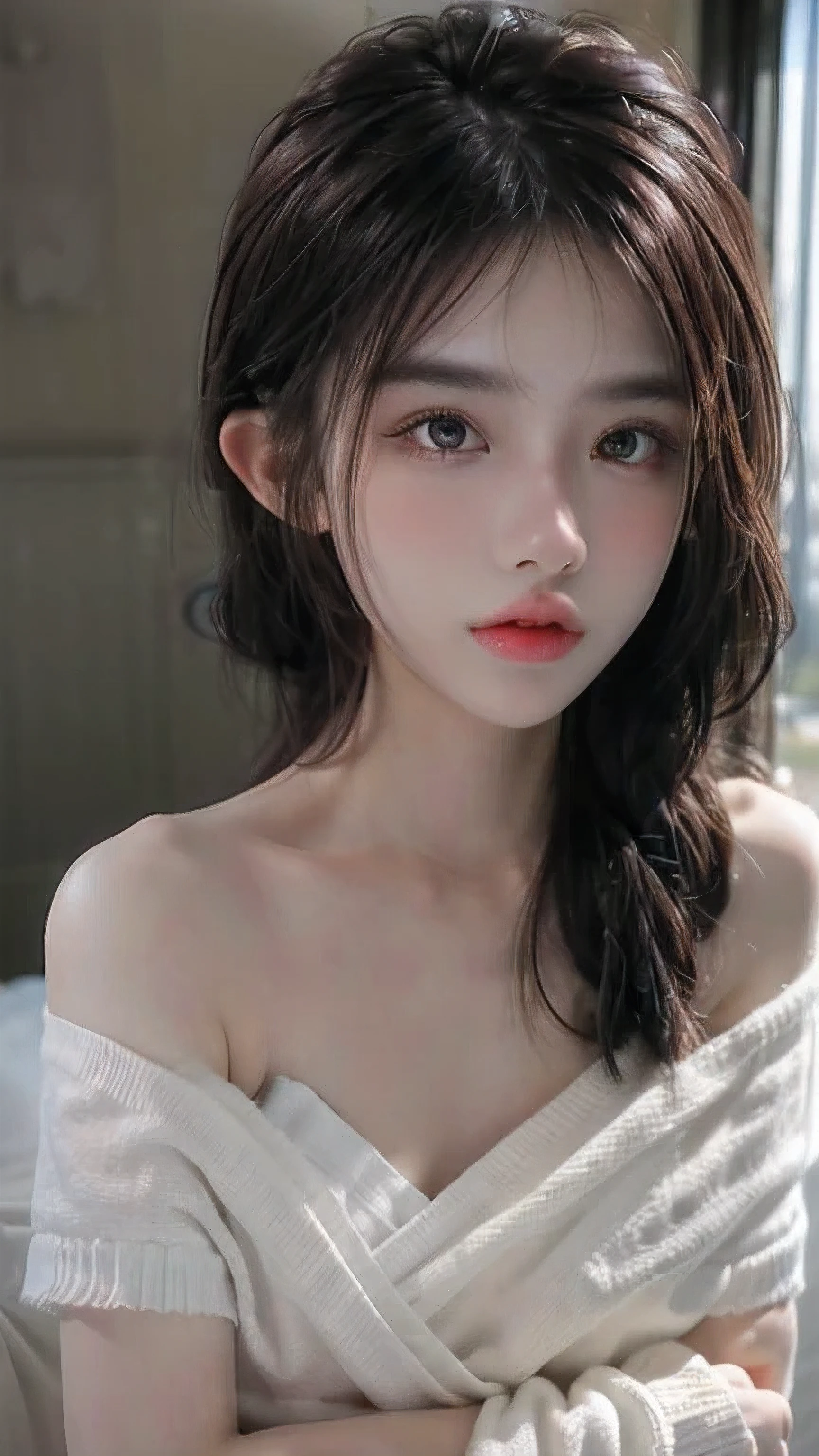 1 girl, (looking at the audience:1.2), Detailed face, A girl in bed, crawl_Throw, (towel:1.2), (girl with wet hair, bundled up in a towel, Rendering on CGSociety, Black tones, Streaming, small breasts), , Atmospheric, (original photo, best quality), (actual, photo-actual:1.3), masterpiece, extremely delicate and beautiful, Very detailed, 8k
