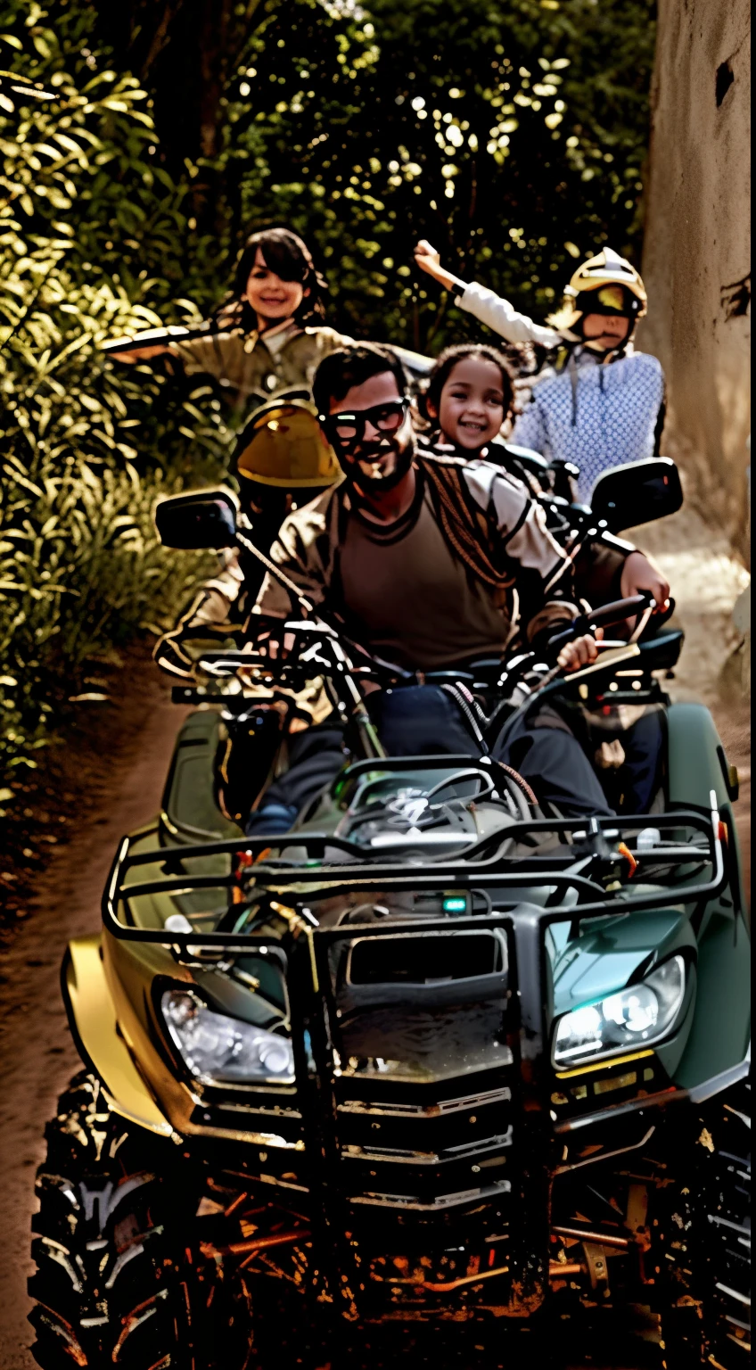sharpened man and two children riding on a four-wheeled quad bike, 2019, 2 0 1 9, 2020, 2 0 2 0, me divertindo muito, fora da estrada, Family friendly, 2021, 2 0 2 1, vistas bonitas, album photo, imagem de avatar, se divertindo, Foto do perfil