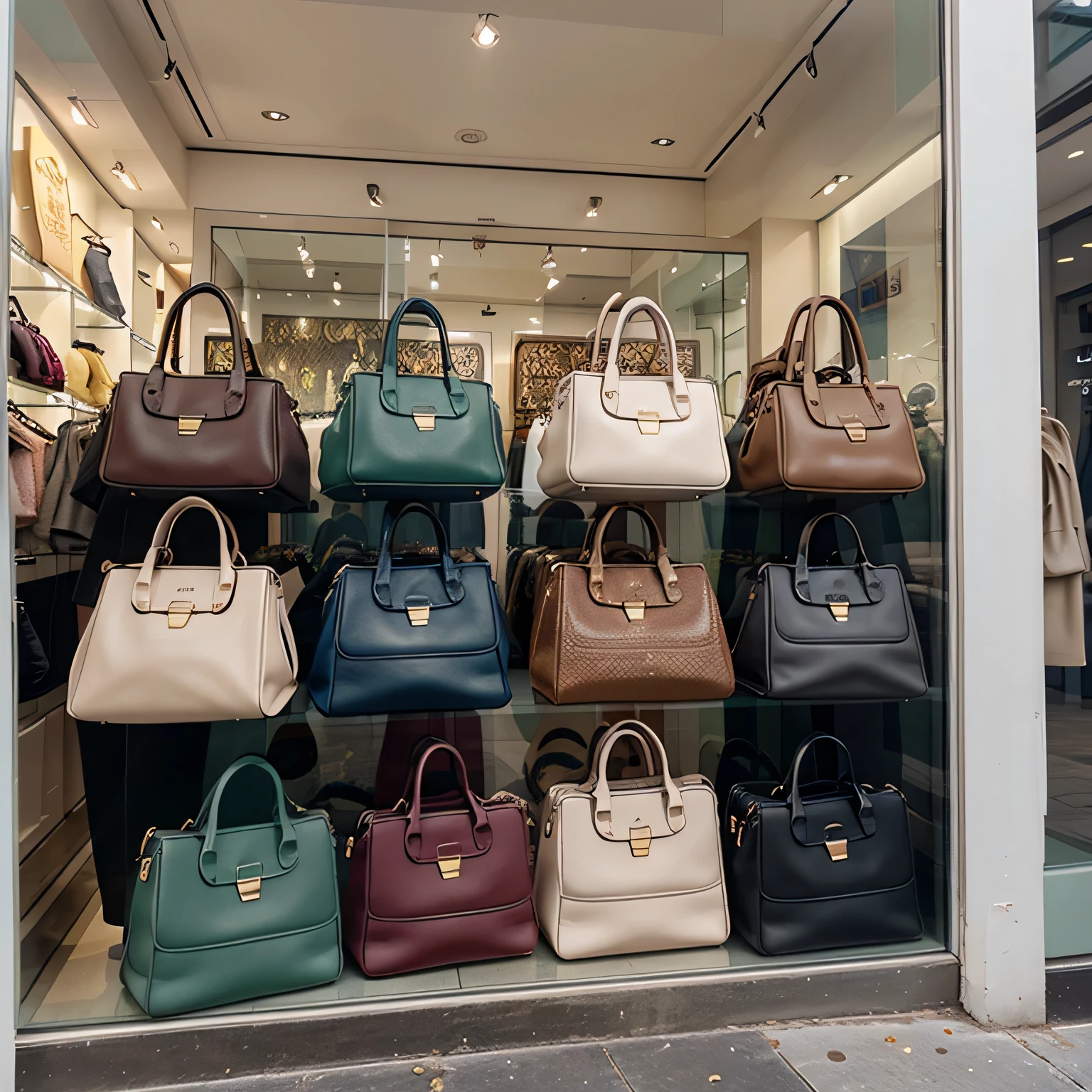 picture of many handbags in a shop window