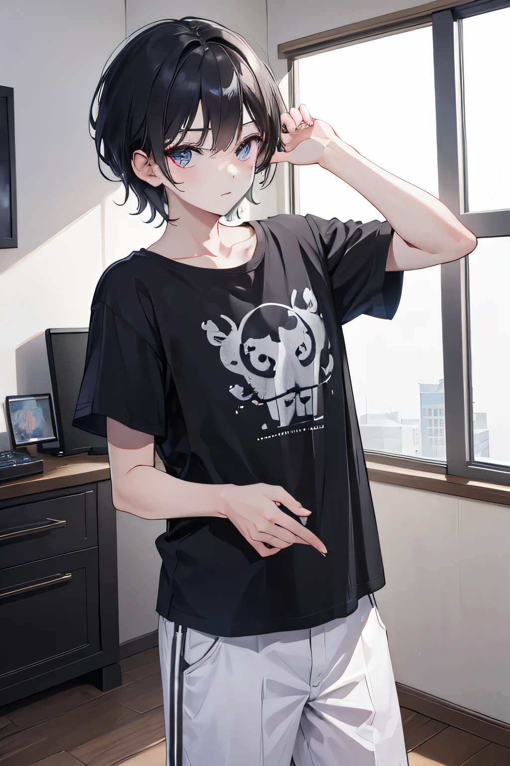 absurdres, high res, ultrasharp, 8K, masterpiece, looking at viewer, boy , , casual clothing