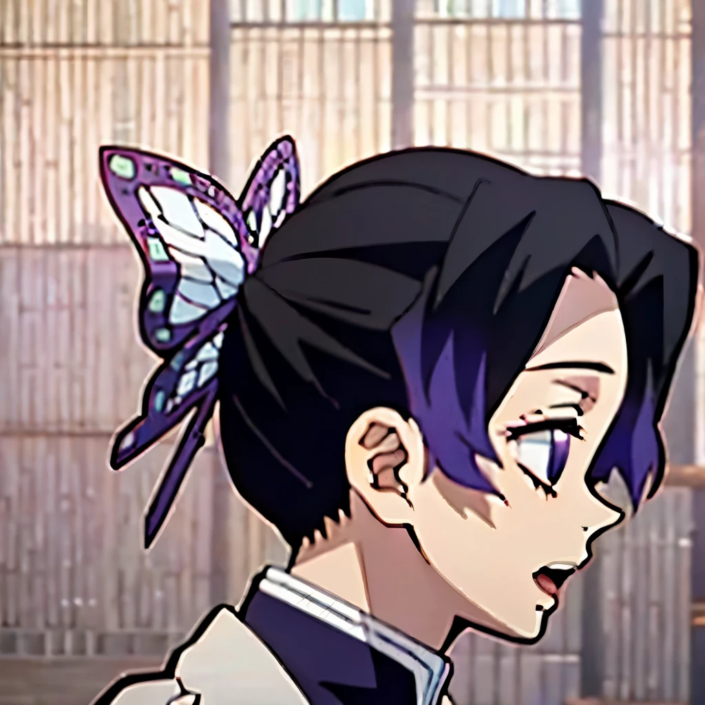 shinobu kochou face from side view open mouth hot