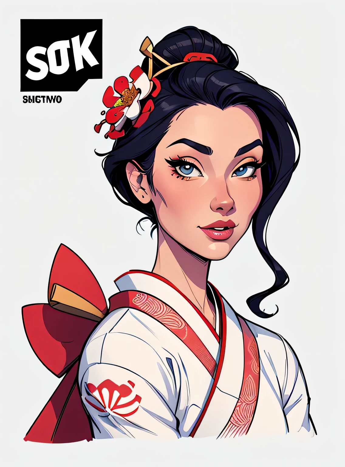 (estilo de desenho animado:1.2), Imagem de desenho animado de uma gueixa e flores, garota funky super fofa, cartoon style illustration, estilo de arte dos desenhos animados, estilo de arte dos desenhos animados, digital illustration style, design de personagens altamente detalhado, arte digital detalhada fofa, City Girl Fan Art, design de personagem retrato, beautiful digital illustration, retrato de alta qualidade, arte em quadrinhos, retrato do design do personagem, fundo branco