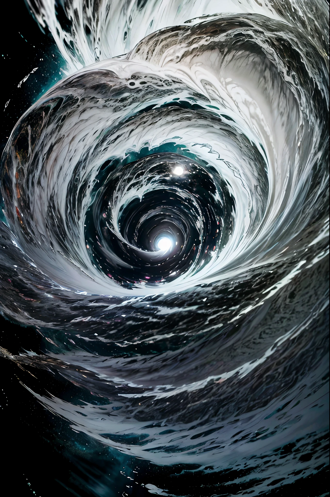 Ultra high resolution storm, Wurmloch, Energieausbruch eines Schwarzen Lochs, schwarz, white, lila