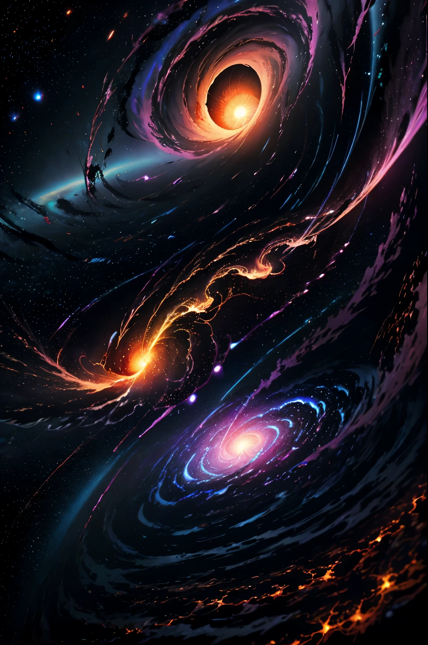 Ultra High Resolution Earth Storm Orange Lightning Wise Lightning Large Clouds Wormhole black hole outburst of energy