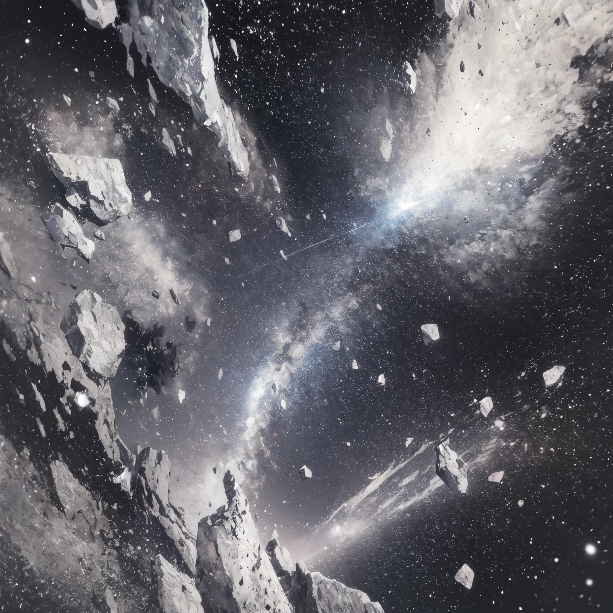 painting of a dying star using multi nebula colors with a clear theme of black and white as well, 4k, digital destruction at its finest, neon colors, 
