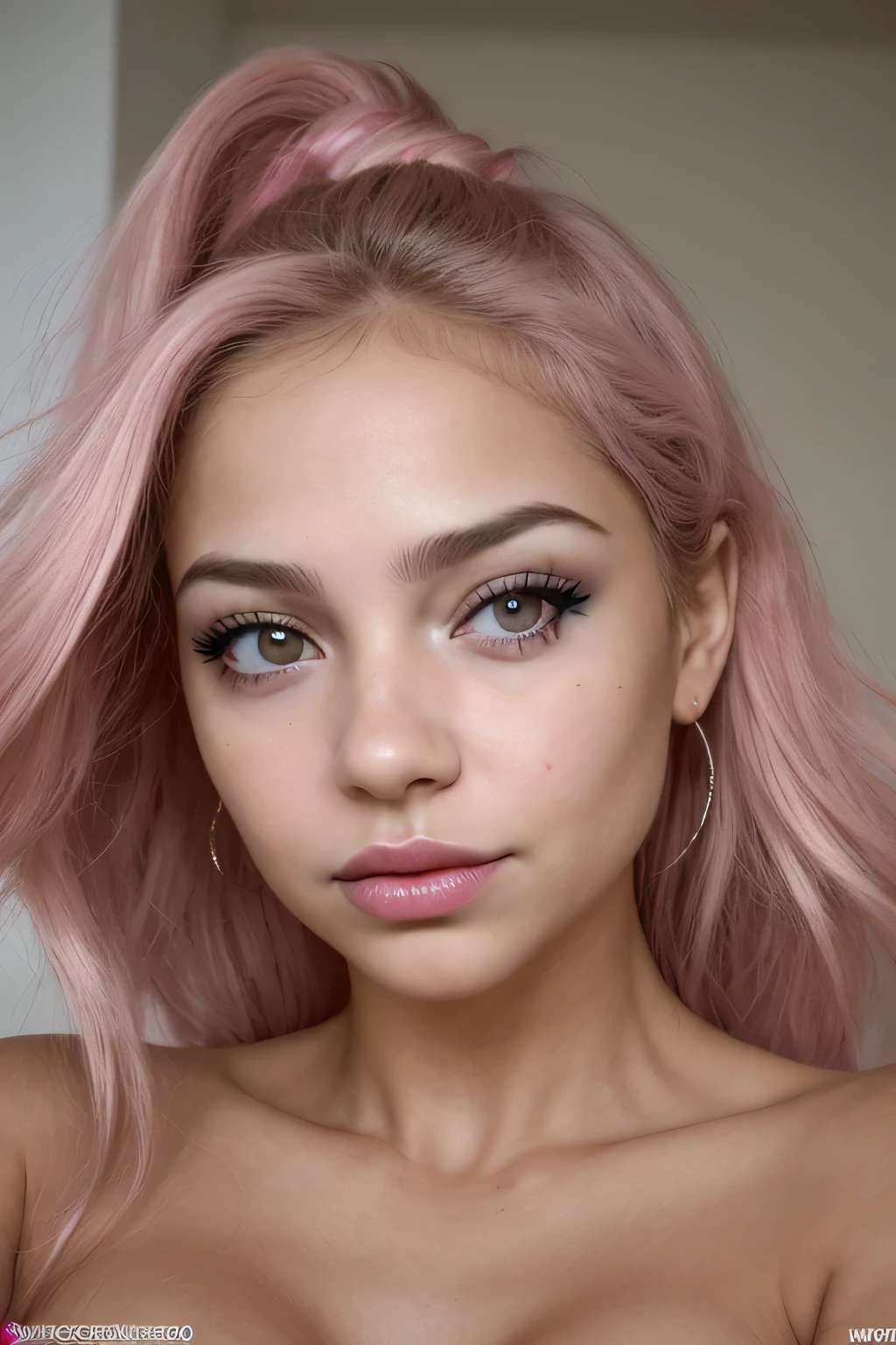 chica, tetas grandes,cabello rosado brillante,pink yes,high resolution,hiperrealista, Ultra detalle,cara seductora, escote, Mantones, labios rojos, Maquillaje audaz, Make eye contact with the camera, micro bikini, cleavage,、Los detalles del iris de la pupila son muy sorprendentes、Limbs without breakdowns、Adolescente blanca、Boca naturalmente cerrada、Areola natural、natural 、ojos fijos、cuerpo natural、Slightly 、rostro femenino、cuerpo femenino、con cara redonda、a small face、mejillas suaves、Looking at the camera、cuerpo completosbian、Destacamento、Rostro equilibrado、Estrabismo ligeramente interno、