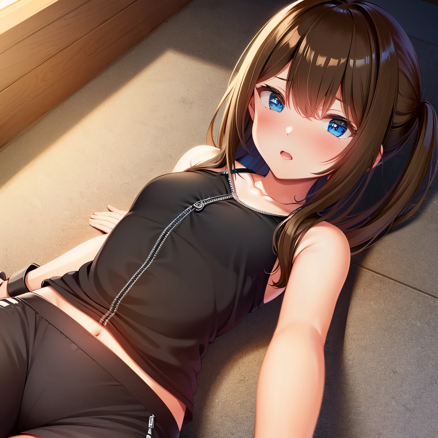  on bed closeup on cameltoe vag , peeing pee cum 1girl in, Yuuki Asuna, Brown hair, Brown eyes, medium breasts, Long hair, braid , black tank top , tight t shirt ,braid ,no gloss ,matt black pantscute cameltoe Ultra High Quality looking very shy , touching own squeezing peeing pee cameltoe big big blog in pants  , best_quality:1.0), ultra high res,4K,ultra-detailed, photography, 8K, HDR, highres, absurdres:1.2, Kodak portra 400, closeup on cameltoe