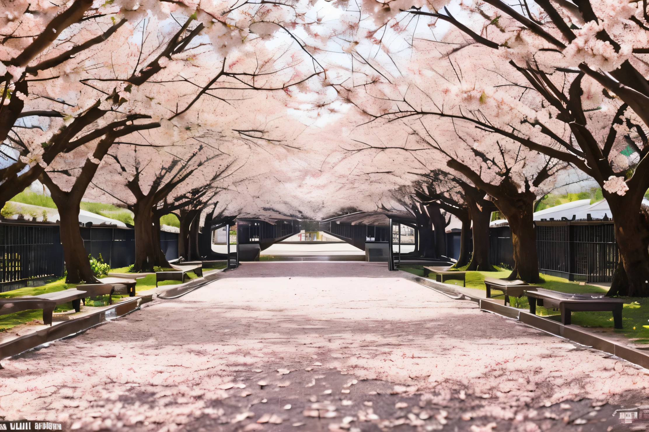 最高masterpiece　cherry blossoms in march　masterpiece　Flat Lay　Large copy space on the right side　the background is white