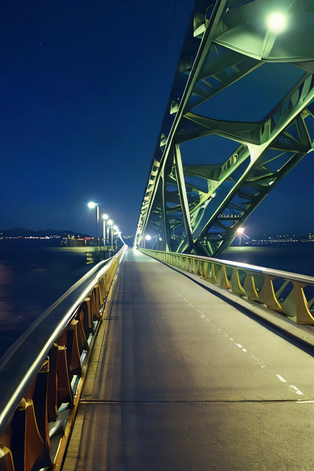 night view bridge Ocean fantasy