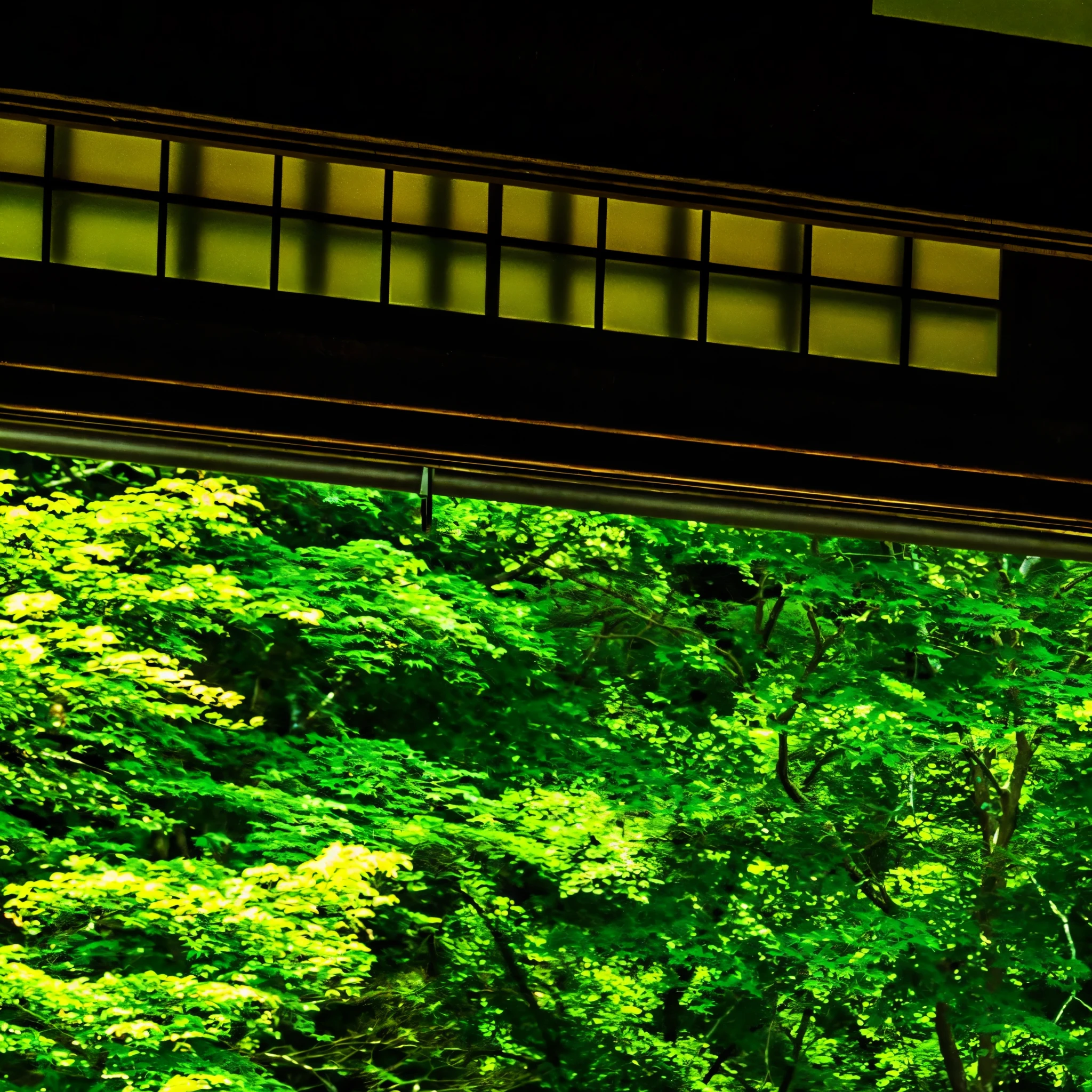 You can see the forest from the room with large windows., lush japanese landscape, green water, Japanese hot springs, high-end onsen, Japanese public bath, green waters, floating in a powerful zen state, quiet and serene atmosphere, dark green water, Japan Glass House, japan lush forest, shades of green, Inspired by Kyoto, japan nature