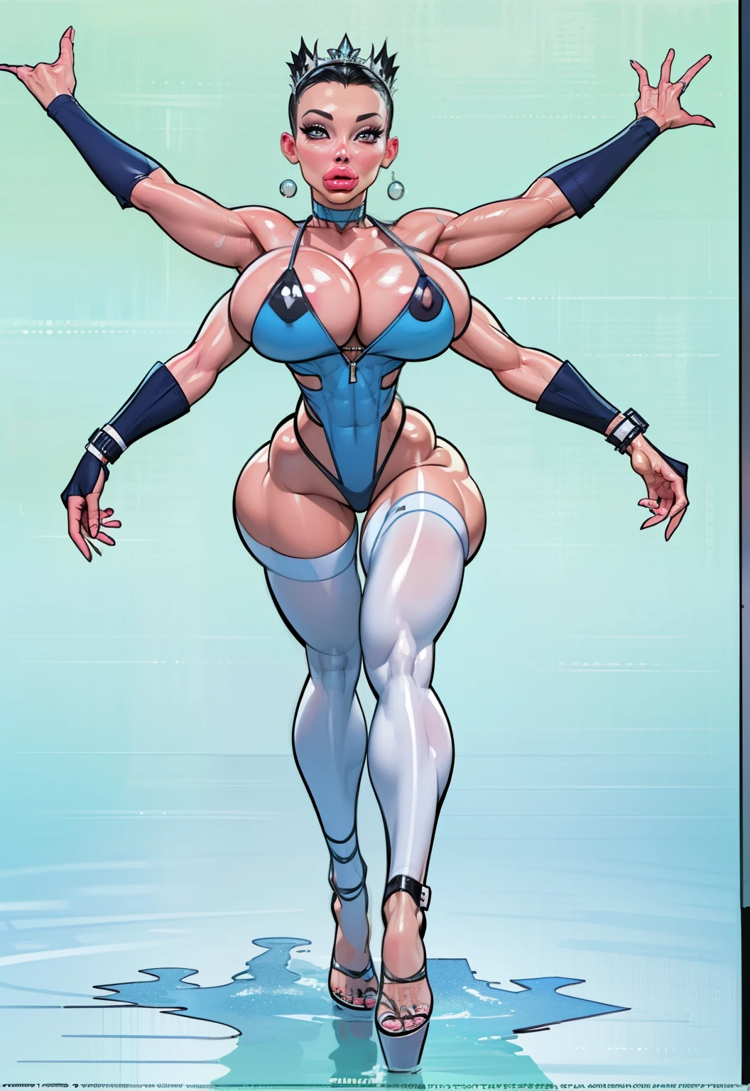 (Perfect render), clean lines, (Aletta ocean face), detailed muscles, detailed paint strokes, (((masterpiece))), 4k