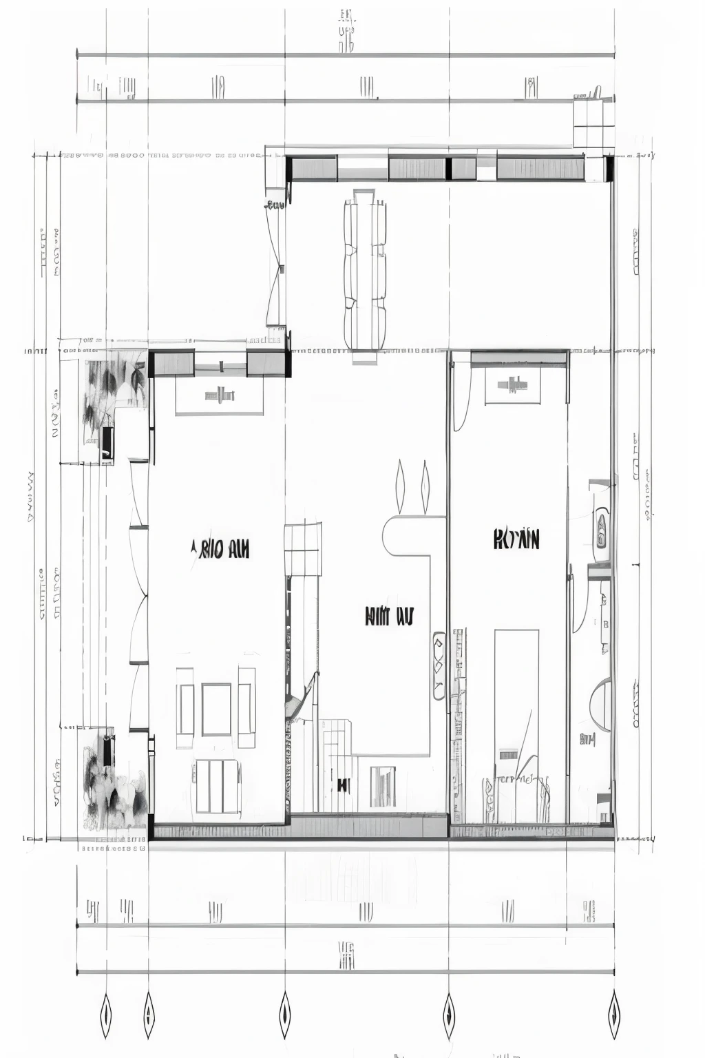a drawing of a floor plan of a house with a living area, architectural planning, plan drawing, architectural plan, layout, architectural drawing, floor plan, residential design, architectural section, architectural plans, single floor, architecture design, overhead ground floor, architectural design, architecture blueprint copy, complete house, architecture drawing, one house, floor b2, 2 d cg
