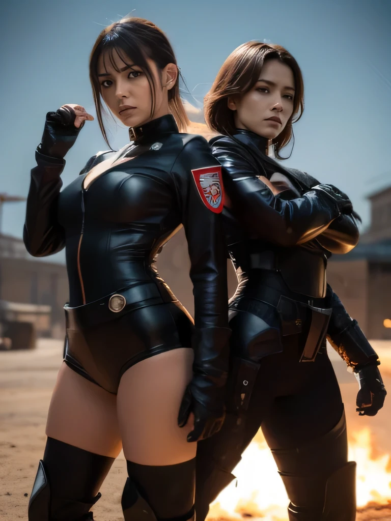 A new version with real, beautiful and perfect women with charming and attractive body, dressed in super heroine outfit in the Marvel style --auto