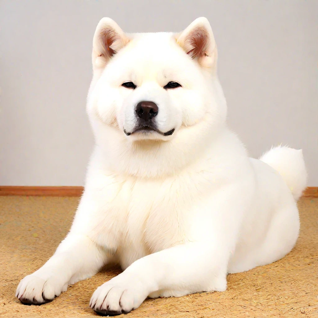 (masterpiece, best quality:1.2), solo, white_akita_inu
