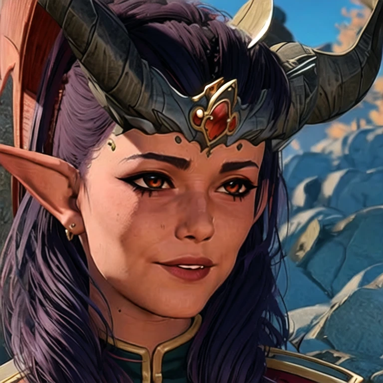 (masterpiece, best quality), tiefling, stylized, 1girl, solo