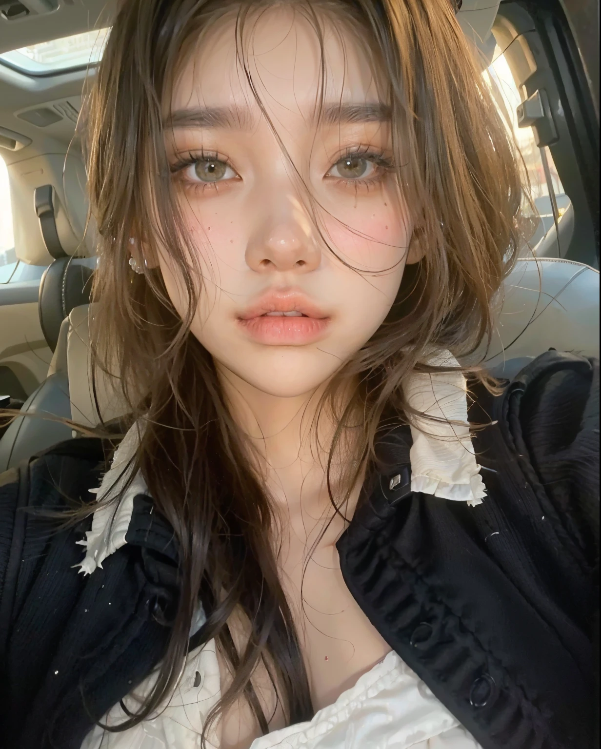 Mujer arafed con el pelo largo y una chaqueta negra en un coche, jennie rosa negro, Jossi de Blackpink, heonhwa choe, aparcar desde-min, jaeyeon nam, Parque Roseanne de Blackpink, ulzzang, pale and light skin!!, muchacha coreana, Jinyoung Shin, Hermosa mujer surcoreana, jia, sol yunjoo, gongbi