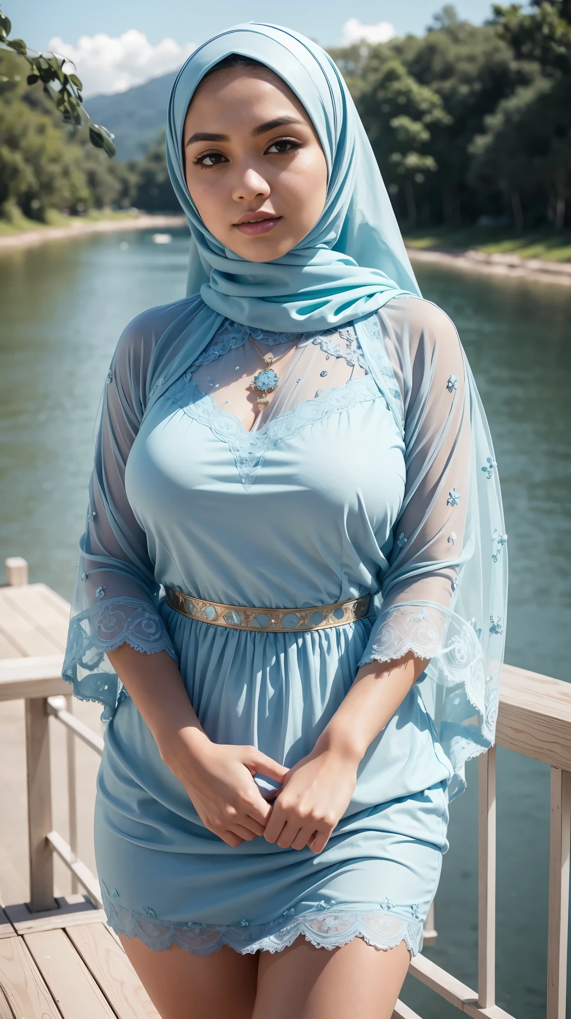 50 years Old, Hijab Indonesian mature woman, Big Tits : 66.9, Gamis, Breast out from her clothes : 1.9, at doctor office, Dark light, at Nighttime