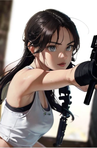 Kunoichi、sleeveless、Purple costume、holding a small knife in reverse hand、get down on one knee、whole body expression、Moonlit night in the background