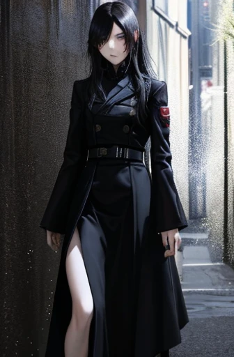 Kunoichi、sleeveless、Purple costume、holding a small knife in reverse hand、get down on one knee、whole body expression、Moonlit night in the background