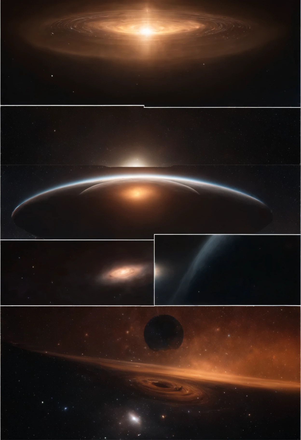 Masterpiece)),(Best quality)),Magnificent space image scene,heavenly body,Interstellar,((Huge star gates)),black hole,(((Huge starship))),Spaceship,Shining starry sky,8K,super-fine,high qulity