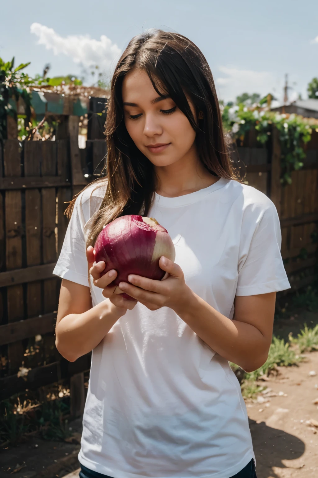 yummy onion in one hand