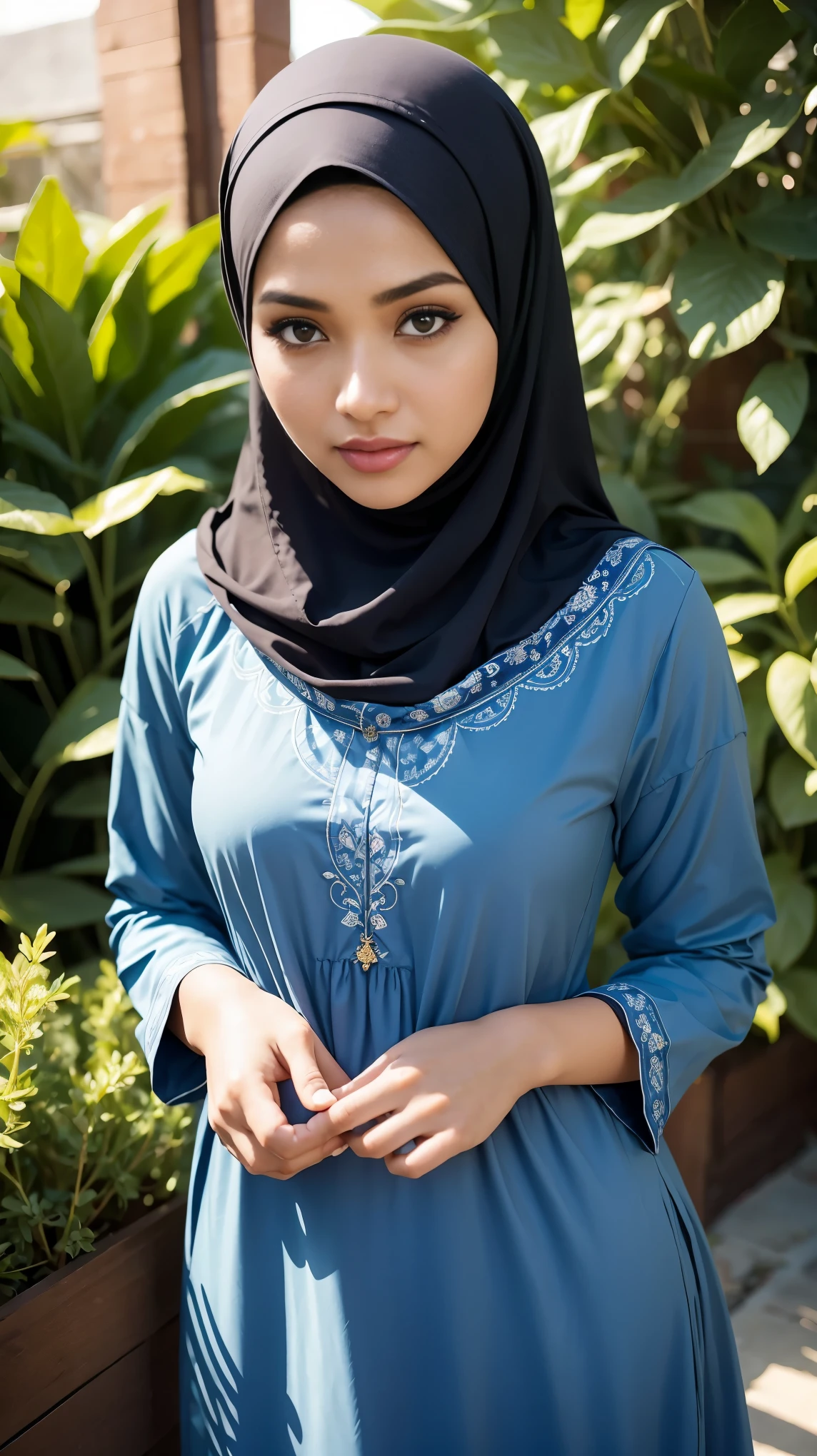 Malay woman in sunflower dress and hijab is sitting in the water, long sleeves, close-up fantasy with water magic, beautiful girl, wearing a dress made of water, realistic oil painting, soaking wet, in the water up to her shoulders, hijab long covered , beautiful realistic painting, nymph in the water, hyperrealistic portrait in the river, hyperrealistic fantasy art, splashes, realistic fantasy painting, funny shot, narrow depth of field, 8k, nsfw, soaking wet, ((soaked)), dripping water , dripping water, heavy clothes, soaked in water, soaked, rouge lipstick, soaked hijab,