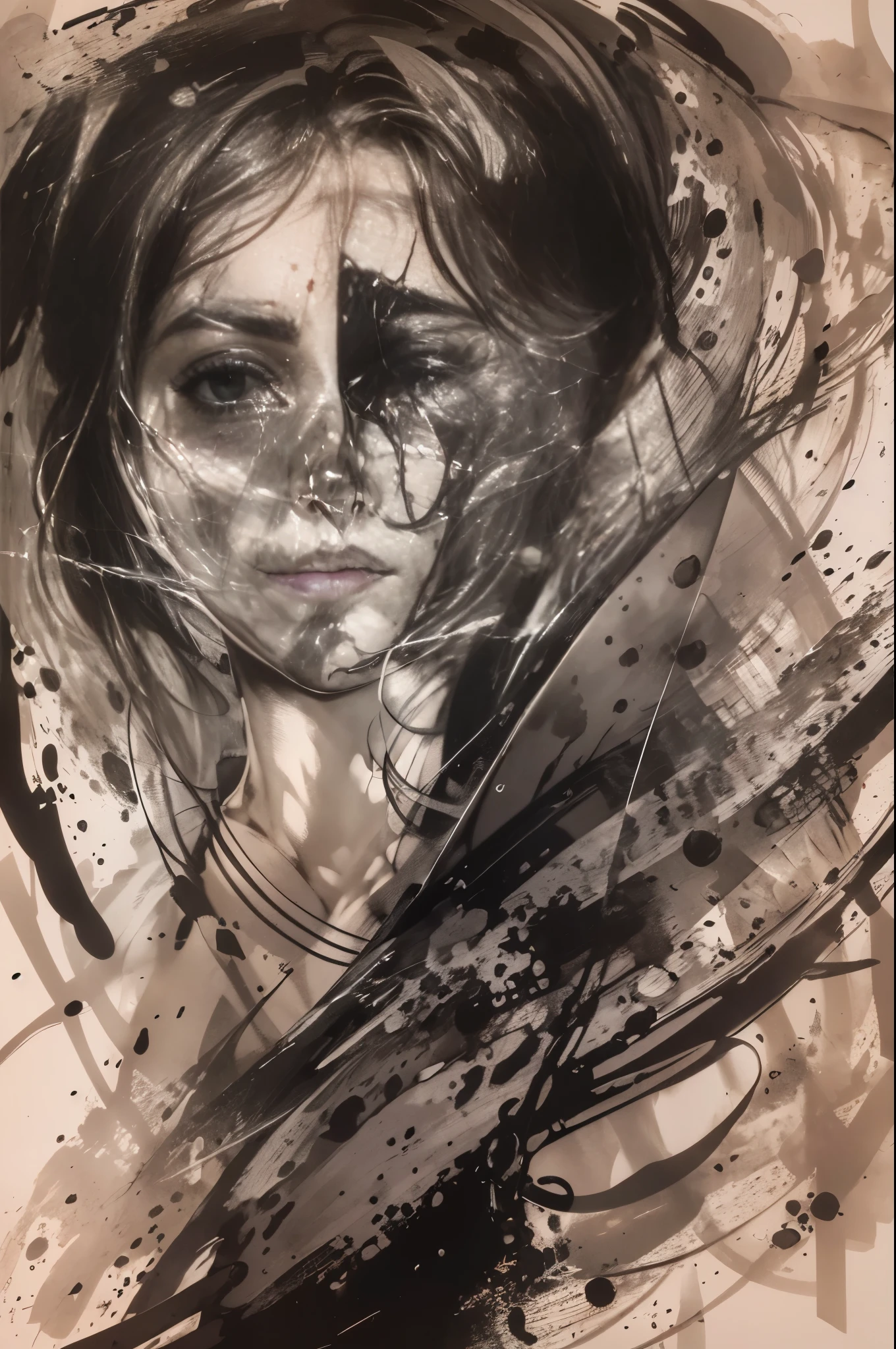 Using black ink to create smooth and fluid lines, the artist skillfully captures the expressions and poses of the characters, utilizing varying shades of ink to convey depth. The background is kept minimalistic, with emphasis on light, shadow, and spatial awareness.In this artwork, the artist employs the medium of black ink to bring the characters to life. With each stroke of the brush, the lines flow effortlessly, creating a sense of movement and capturing the essence of the subjects’ emotions and physicality.The contrast between the dense and diluted ink showcases the subtle nuances of the characters’ expressions, highlighting their mood and demeanor. The artist carefully balances the use of dark and light shades, adding depth and dimension to the artwork.

