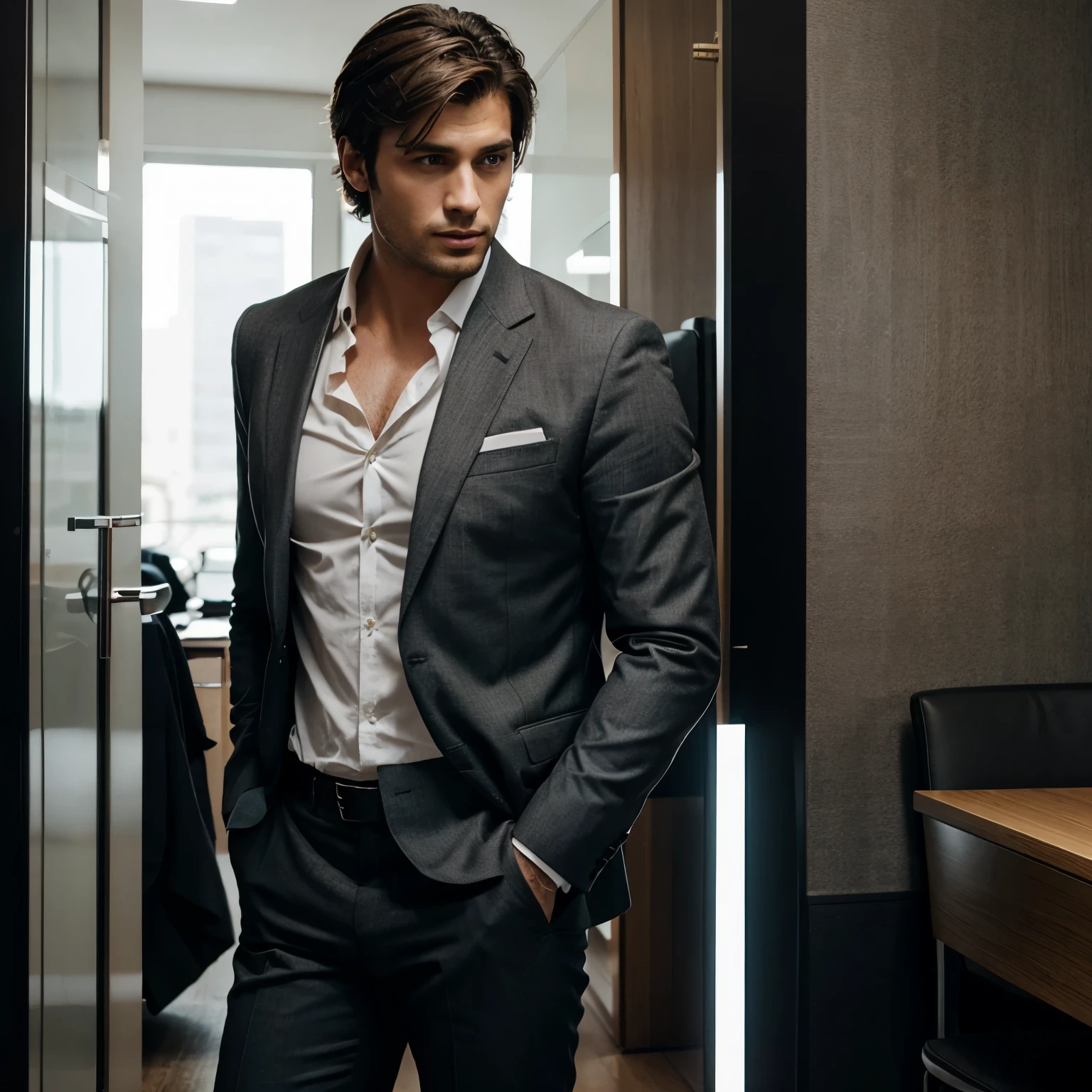 The most desirable man in the world, Brunette, in a business suit