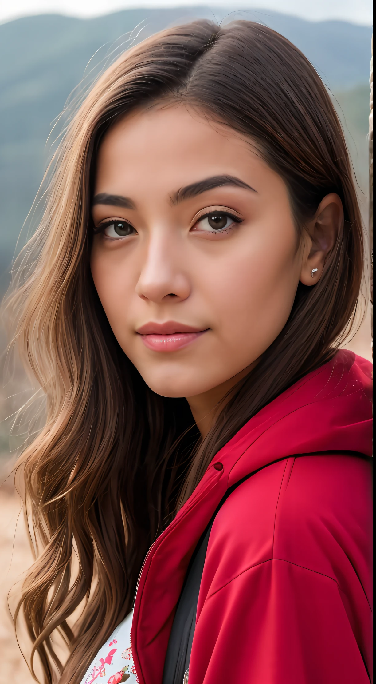 Foto RAW em sequencia, uma foto de uma adolescente 16anos, feliz, corpo inteiro, ar livre, vestindo roupa de frio, saltanfo, tempo nublado, rosto detalhado, planos de fundo detalhados , luzes naturais, HDR, foto realista, foto profissional, flerte com o espectador, visual sexy, fotorrealista, Linda, pele natural, 8k UHD, alta qualidade, filmic grain, Fujifilm XT3
