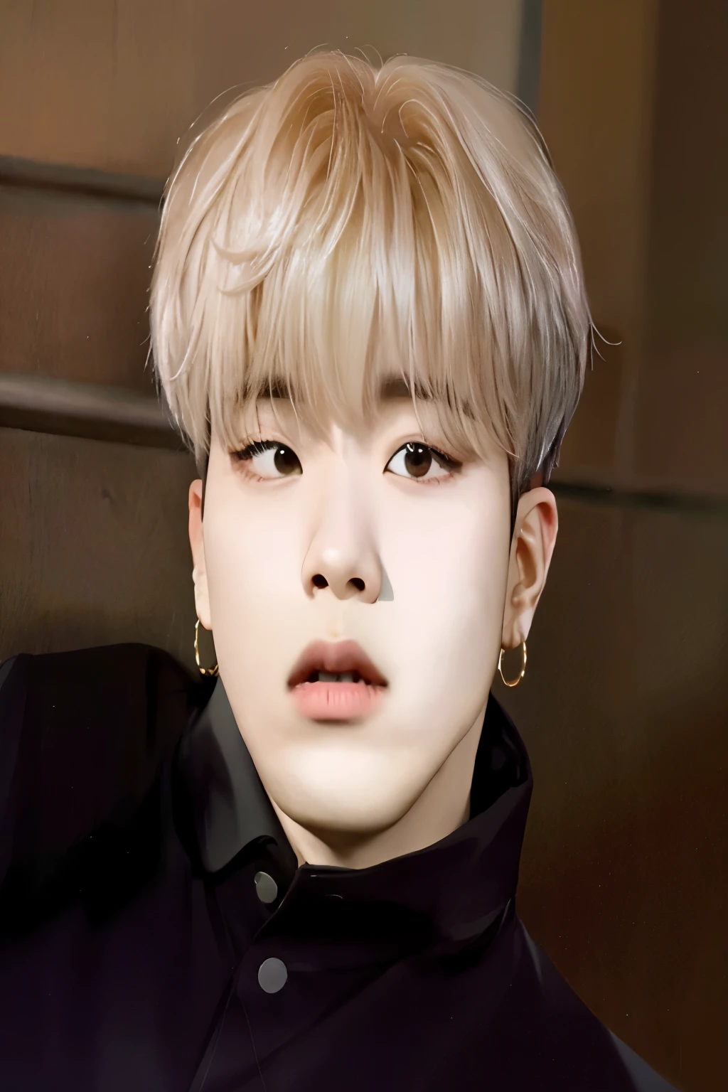 arafed boy in a black jacket and a black shirt, park Jimin, Jimin\los labios carnosos, accurate Jimin face, Jimin\la nariz griega, Jimin, Jimin\his right eyelid is swollen, portrait of jossi de blackpink, hyung tae, kpop idol portrait, jossi de blackpink, hong junio hyung, TaeJune Kim BTS Jimin, BTS, Jimin, Park Jimin BTS 