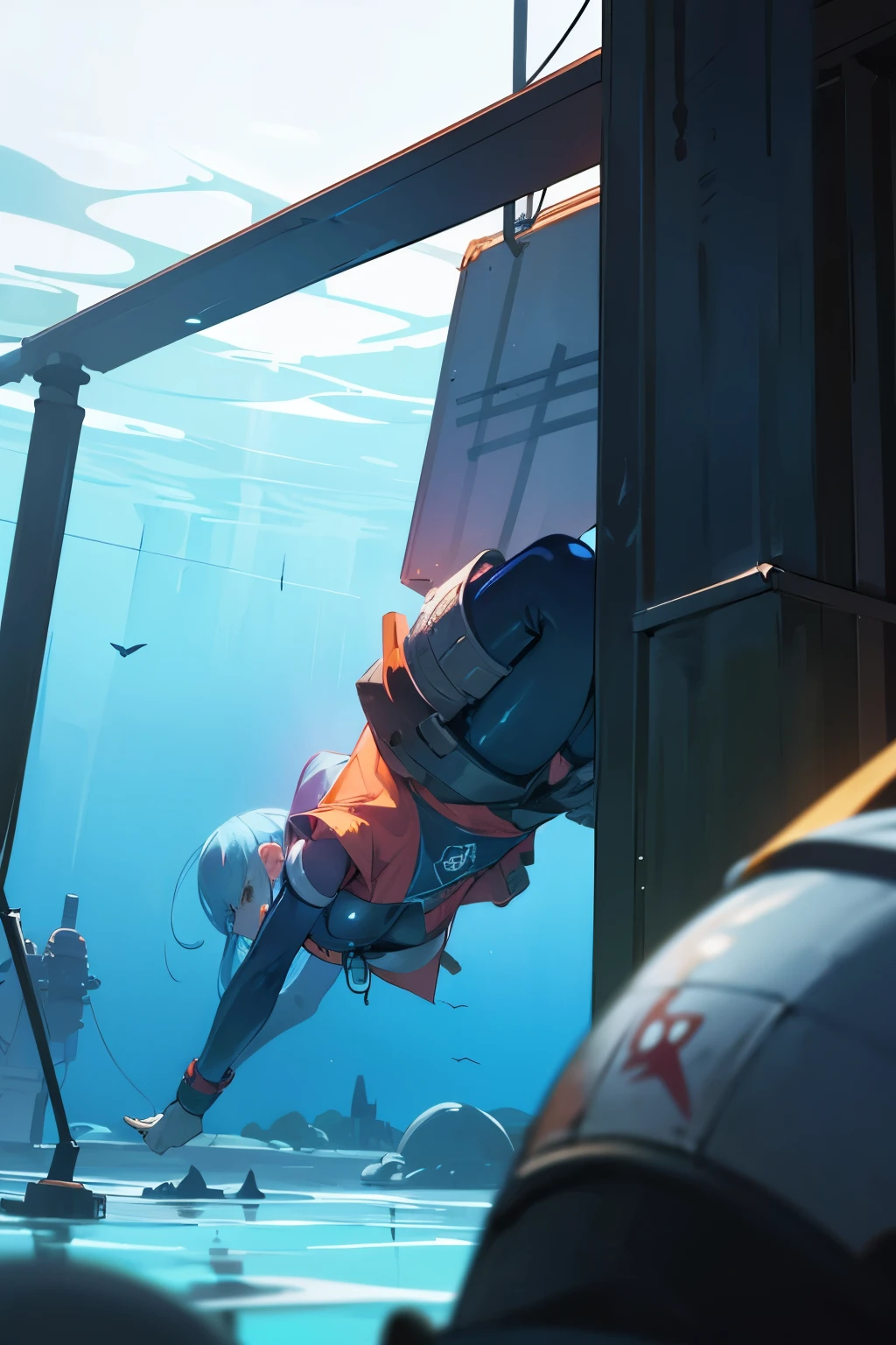 submersible side view,There can be no obstruction,Submersibles are smaller