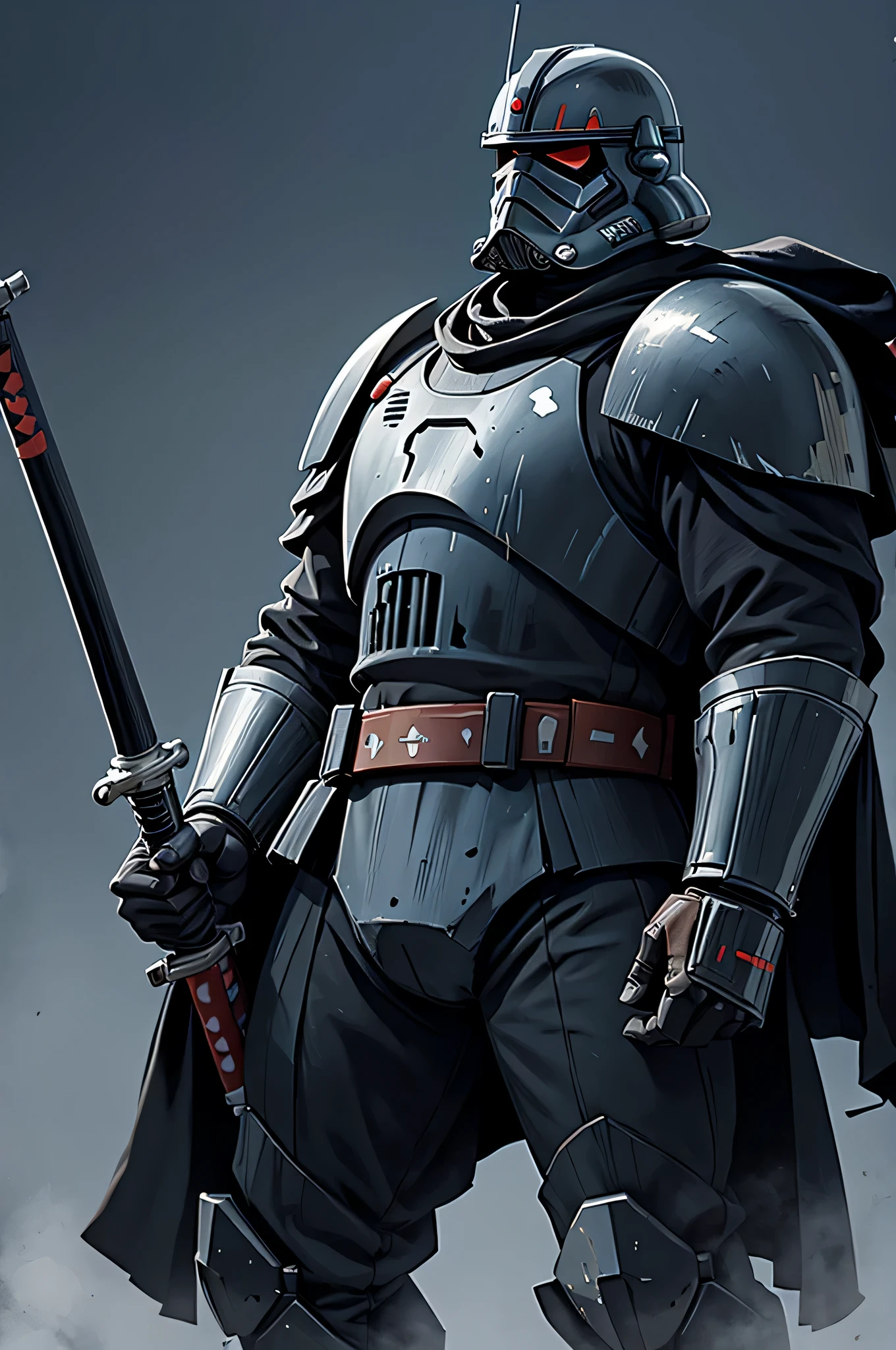 dark trooper. starwars. samurai. jedi. huge. bulky. mask. helmet.