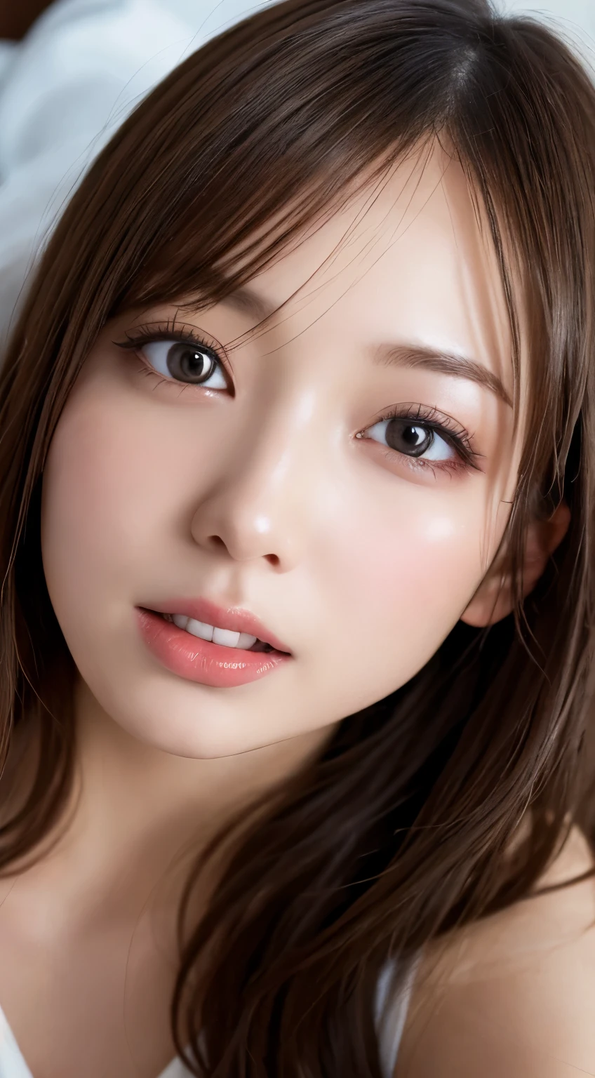 masutepiece, Best Quality, Illustration, Ultra-detailed, finely detail, hight resolution, 8K Wallpaper, Perfect dynamic composition, Beautiful detailed eyes , Hotel(Bet), Sexy face,Face feeling ecstasy,Face at the peak of sexual arousal,Excited face from sex
