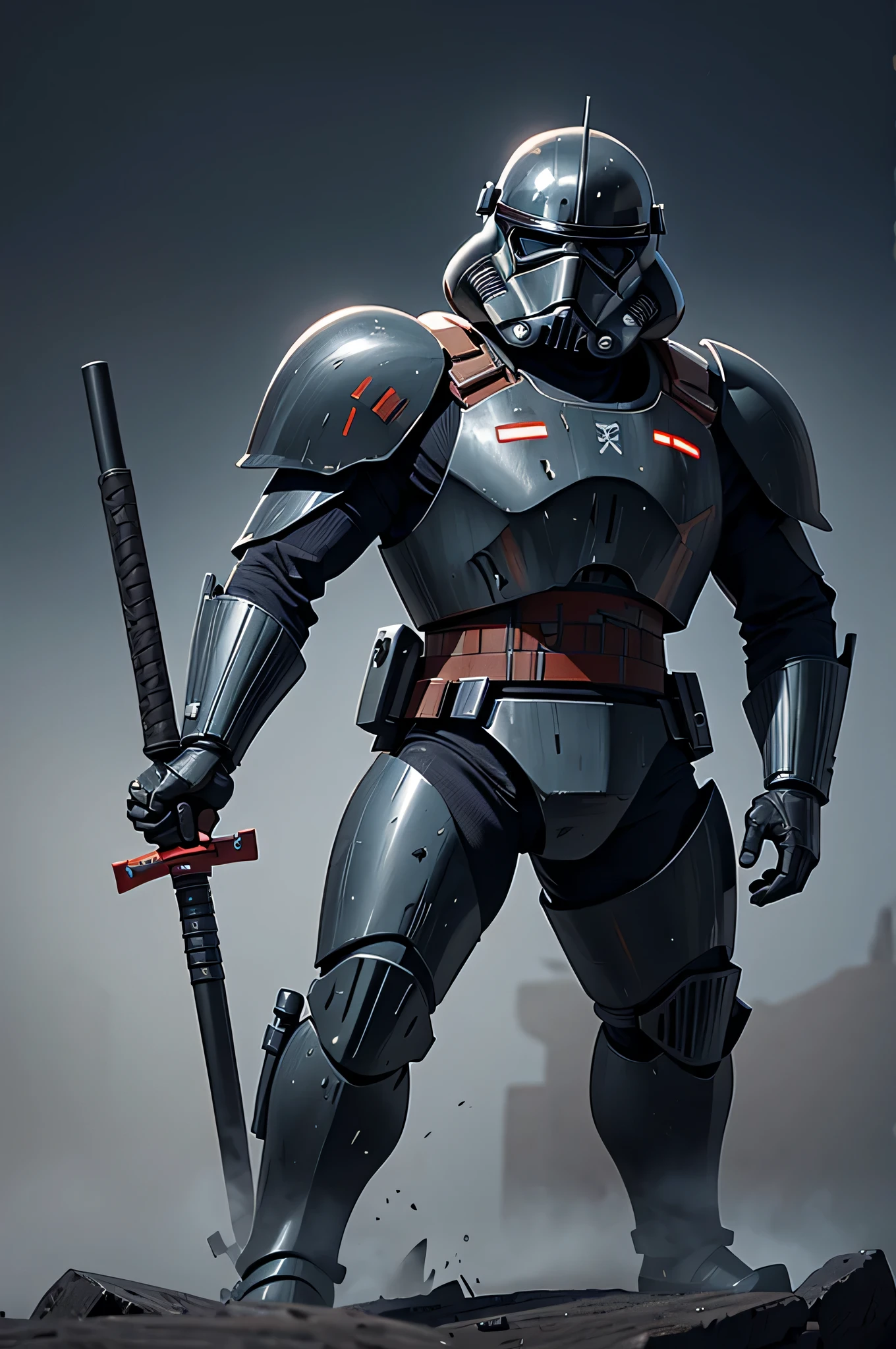 dark trooper. starwars. samurai. jedi. huge. bulky. mask. helmet.