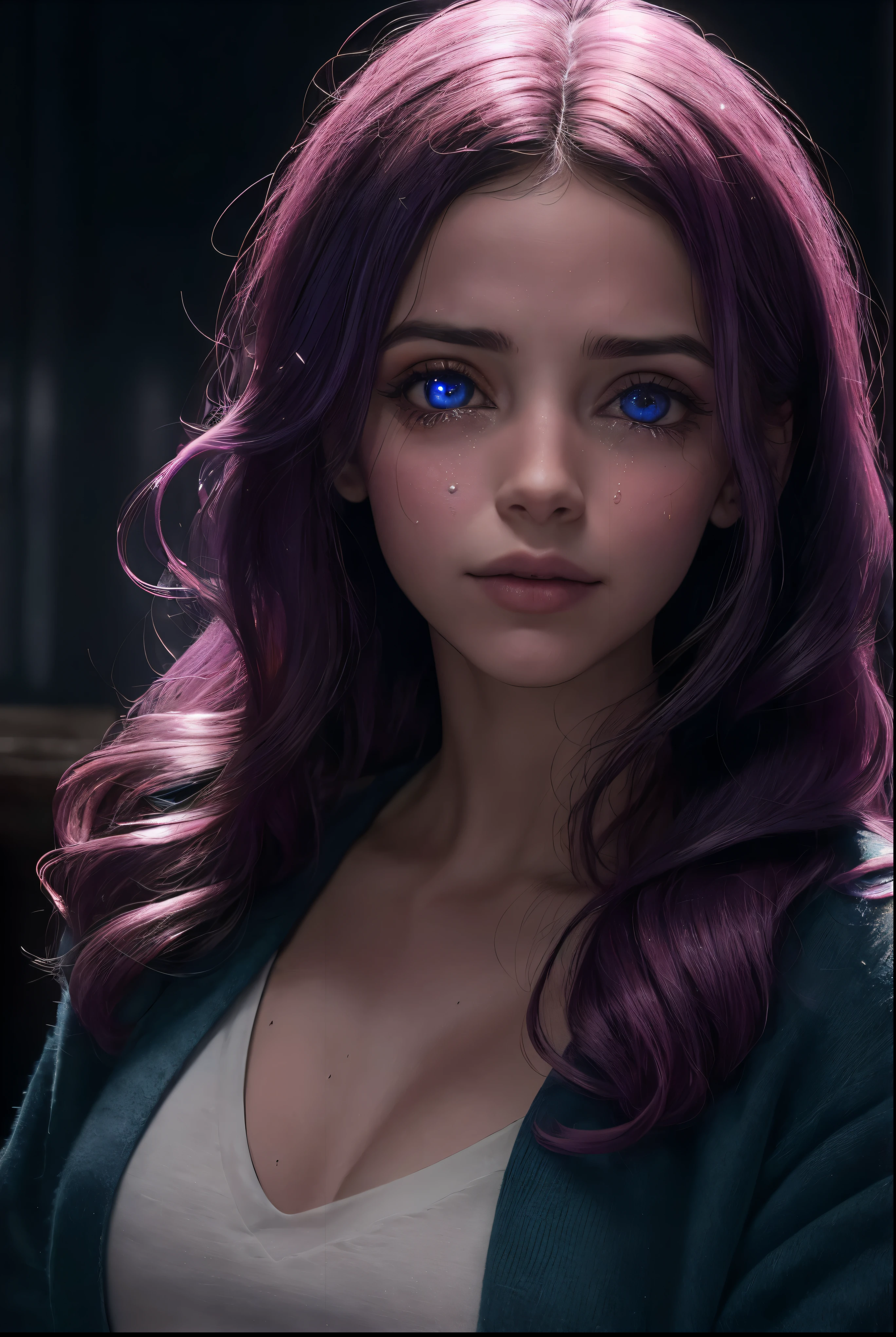 (higher resolution, imagen_distinta) La mejor calidad, la obra maestra de una chica, muy detallados, semi realista (la mayor parte del cuerpo), llorando,zoojos rojo. Brillantes pupilas circulares,with tears, llorando, triste, (fondo pastel oscuro), sombra realista,((ojos brillantes pupilas circulares)), llorando, triste, super triste, desde arriba, acostada llorando tapando su rostro llorando, lloviendo,