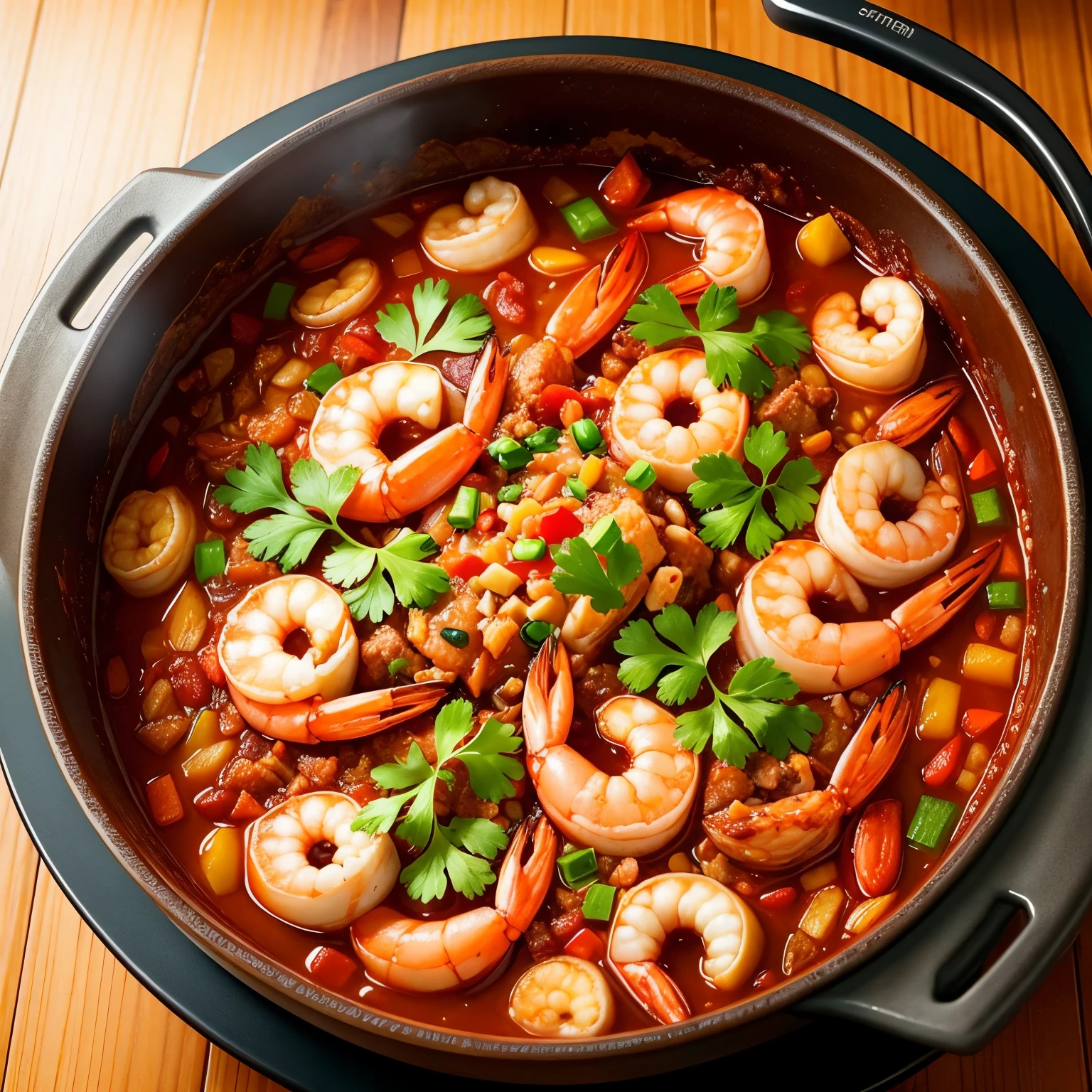 Shrimp chili hotpot