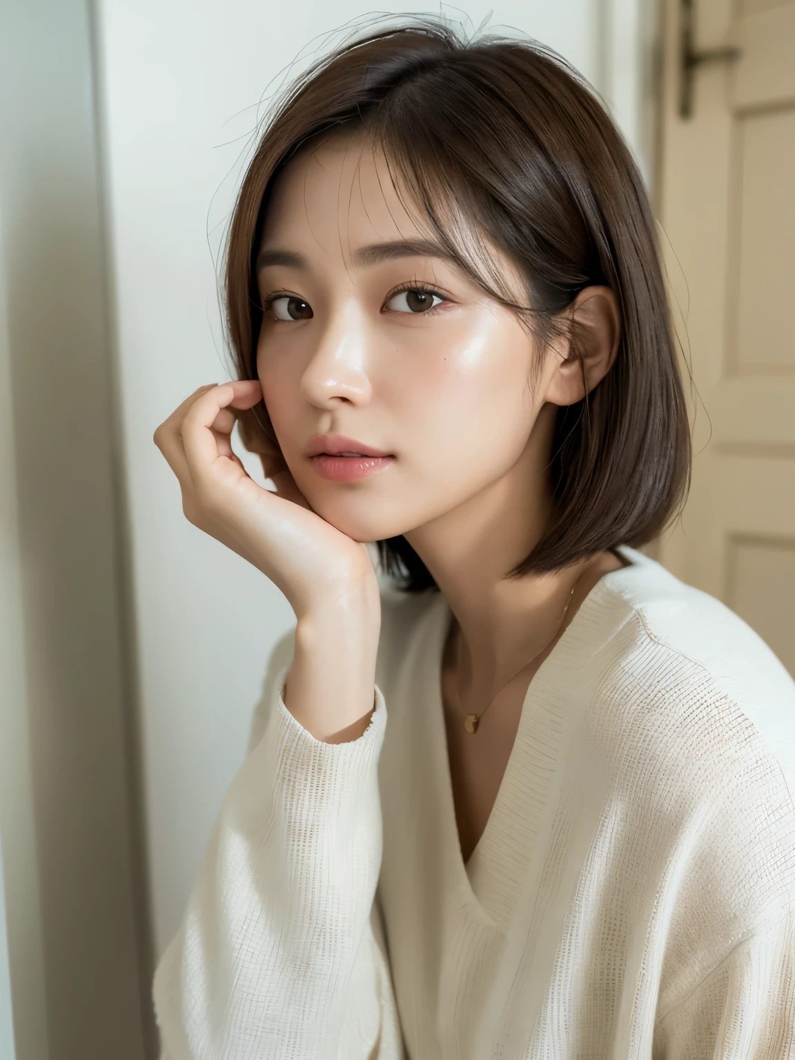 Highly detailed CG Unity 8k wallpaper, top quality, super detailed, masterpiece, realistic, photo realistic, very detailed cute girl, a stuning 21 year old korean college girl,pale skin tone, in indian casual dress, inside a room, photorealistic, photo, masterpiece, realistic, realism, photorealism, high contrast, photorealistic digital art trending on Artstation 8k HD high definition detailed realistic, detailed, skin texture, hyper detailed, realistic skin texture, armature, best quality, ultra high res, (photorealistic:1.4),, high resolution, detailed, raw photo, sharp re, by lee jeffries nikon d850 film stock photograph 4 kodak portra 400 camera f1.6 lens rich colors hyper realistic lifelike texture dramatic lighting unrealengine, full body in photo
